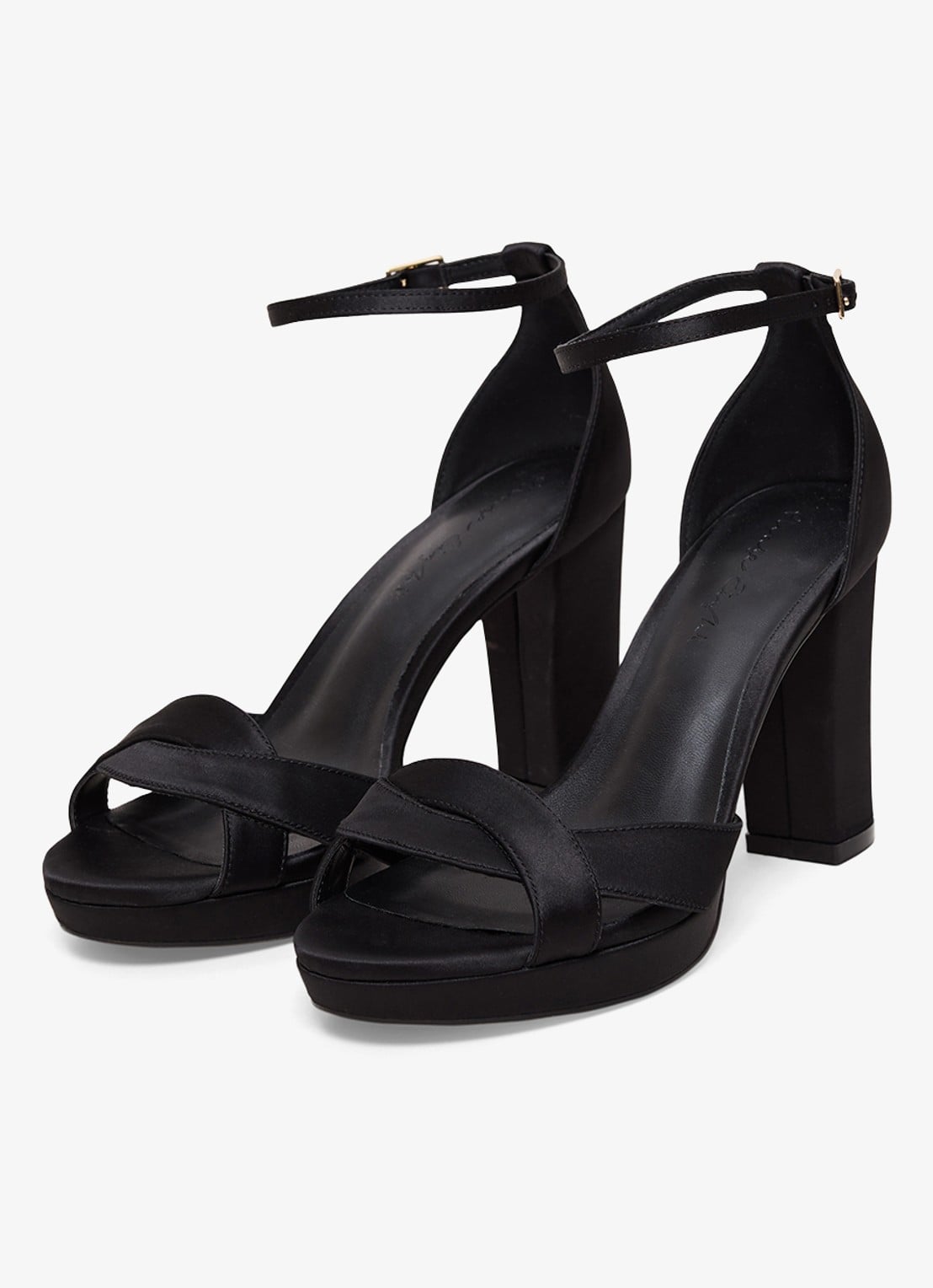 Phase Eight Sandalette van satijn - voorkant 8 zwart