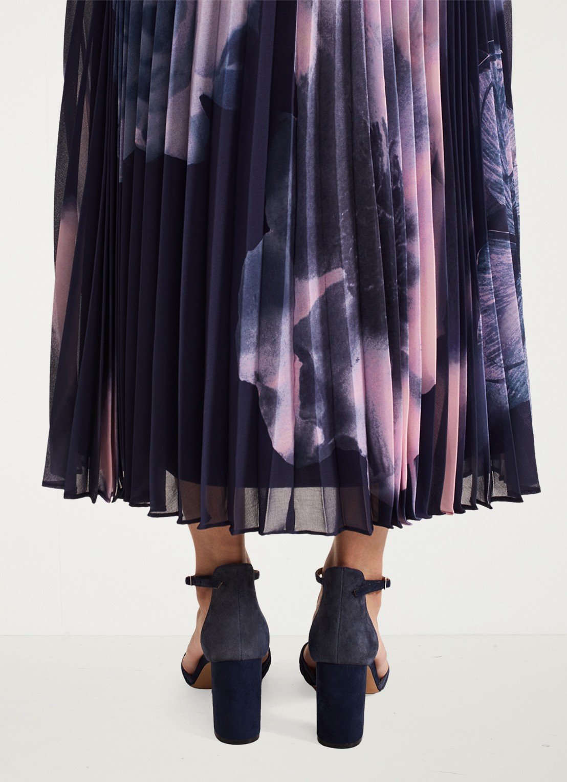 Phase Eight Sandalette van suède - achterkant 5 donkerblauw