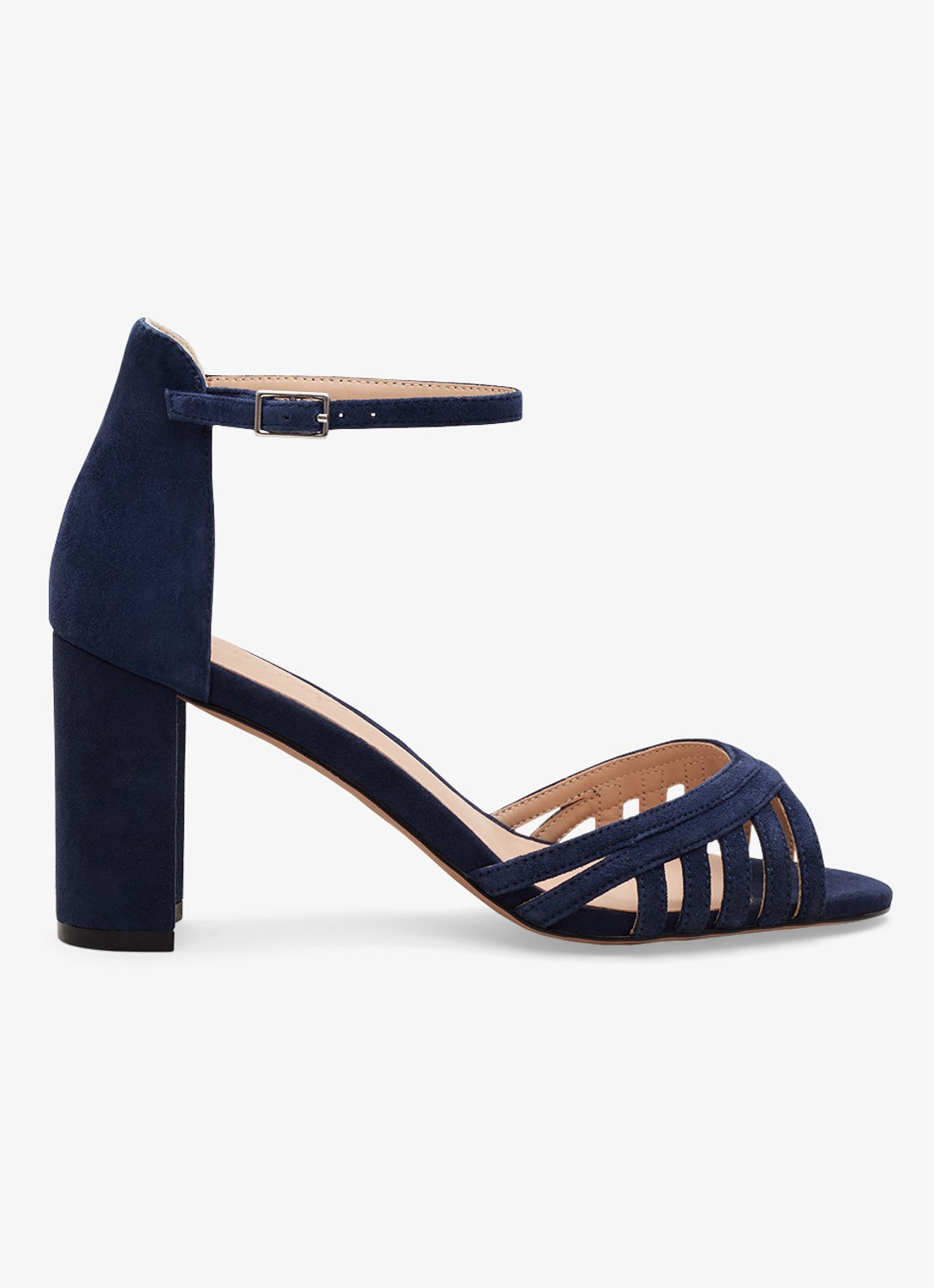 Phase Eight Sandalette van suède - voorkant 6 donkerblauw