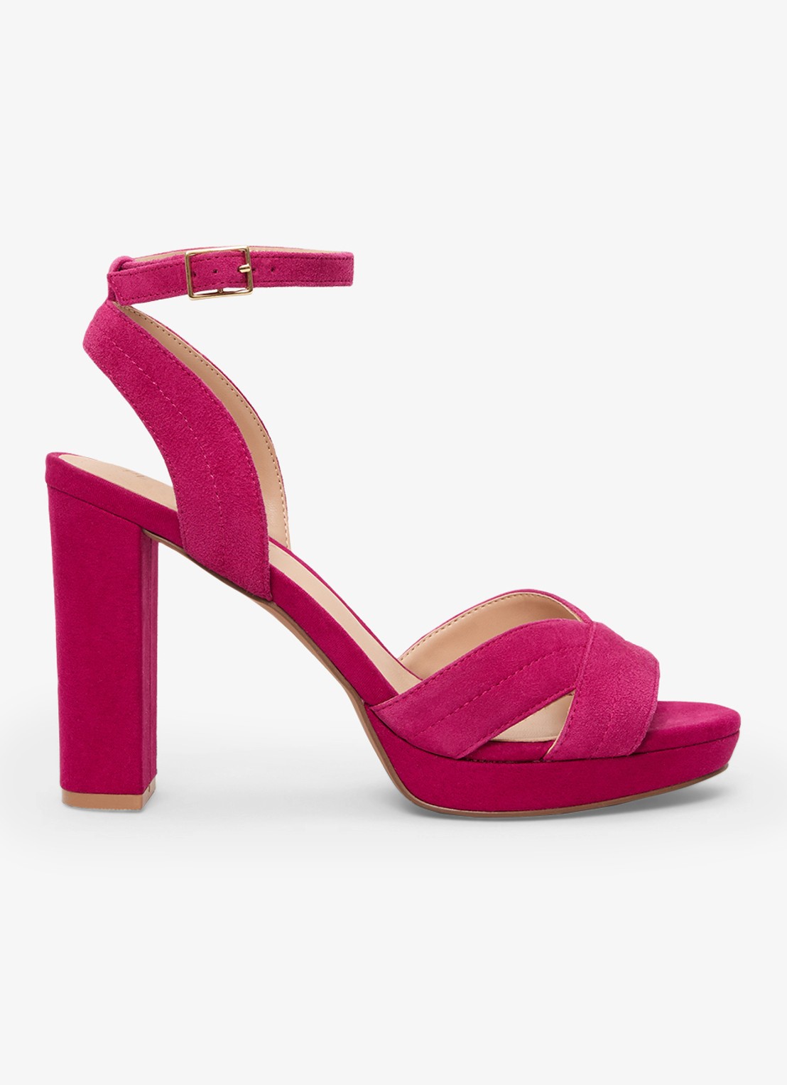 Phase Eight Sandalette van suède - voorkant donkerroze