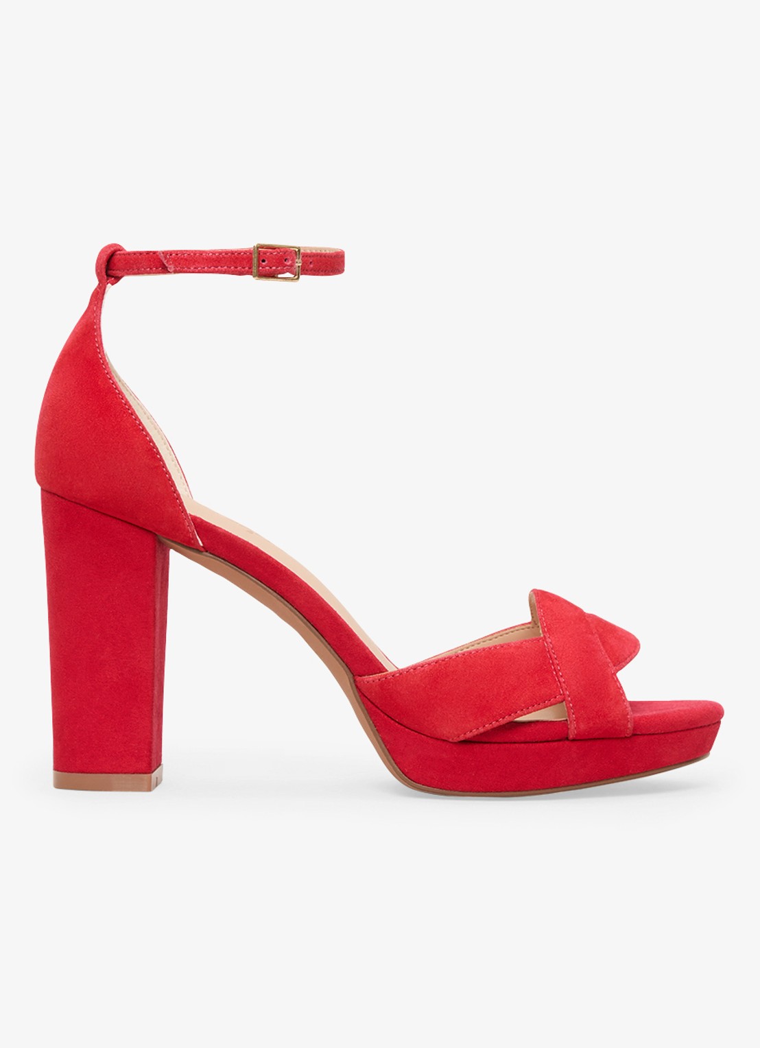 Phase Eight Sandalette van suède - voorkant rood