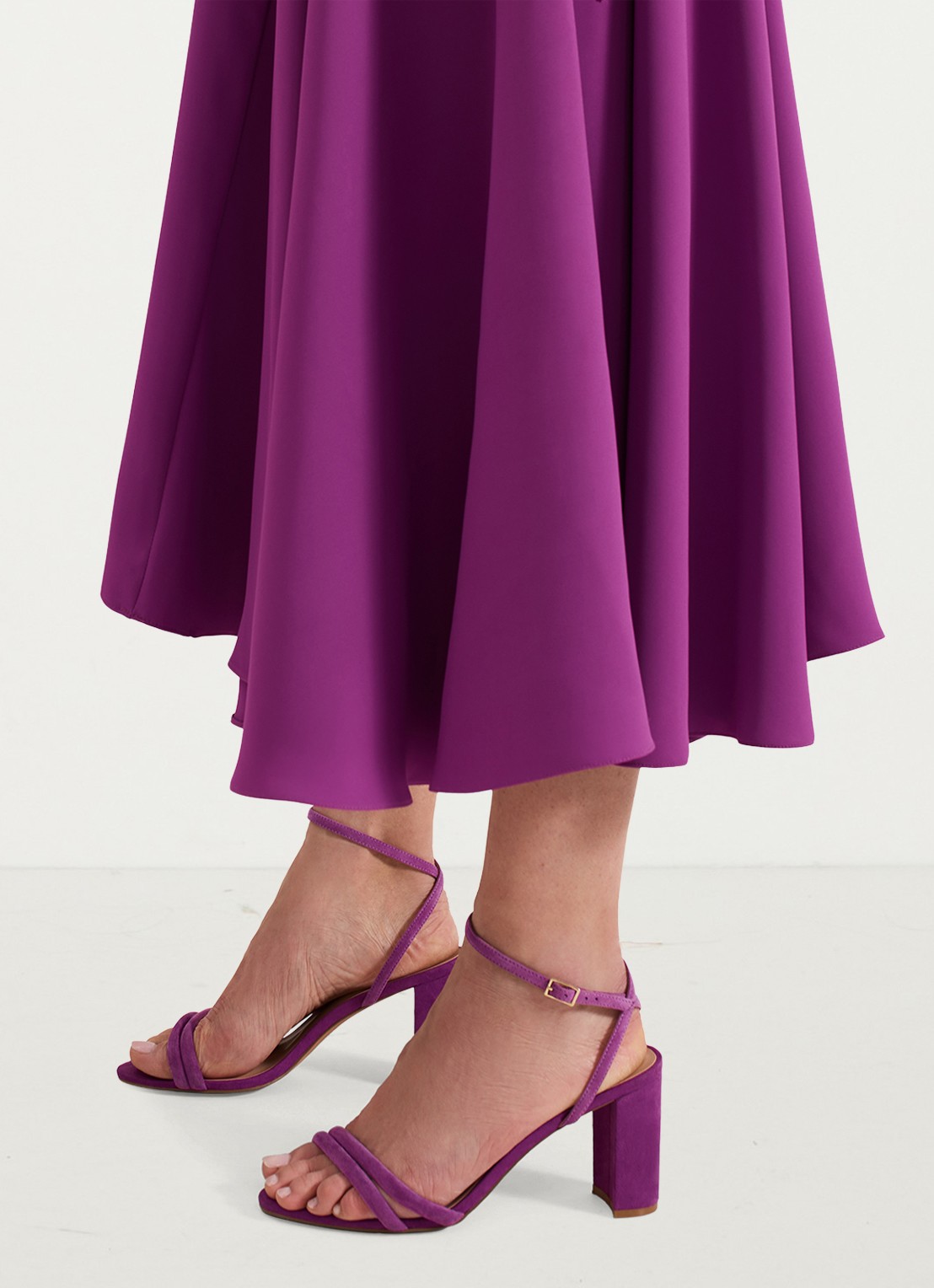 Phase Eight Sandalette van suède - voorkant 2 paars