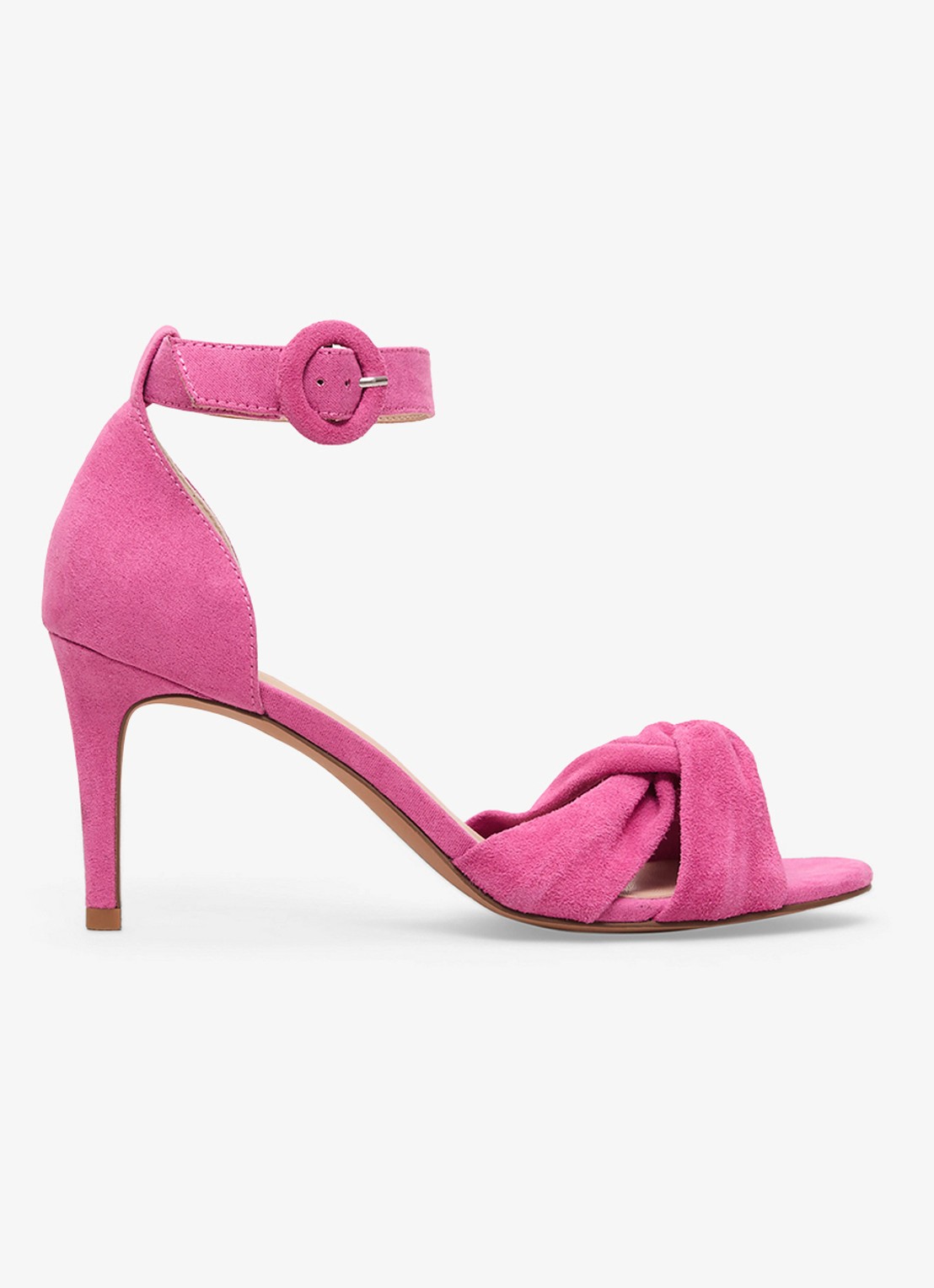 Phase Eight Sandalette van suède - voorkant donkerroze