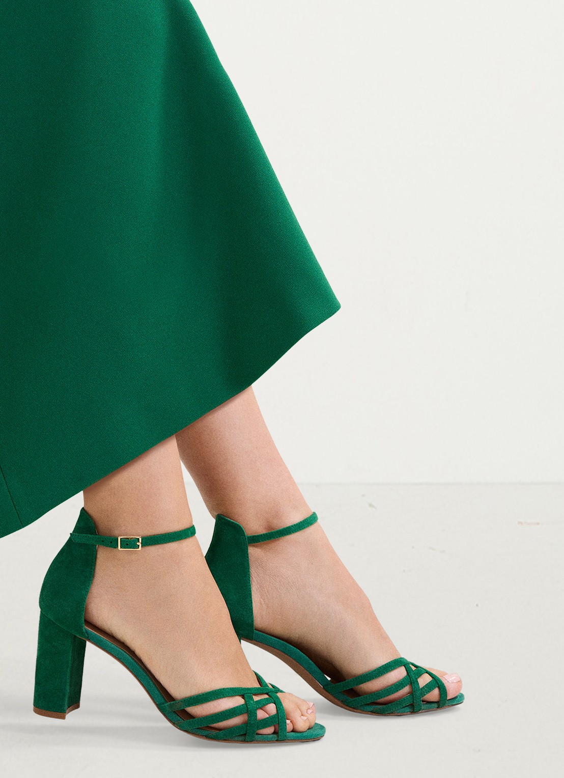 Phase Eight Sandalette van suède - voorkant 5 groen