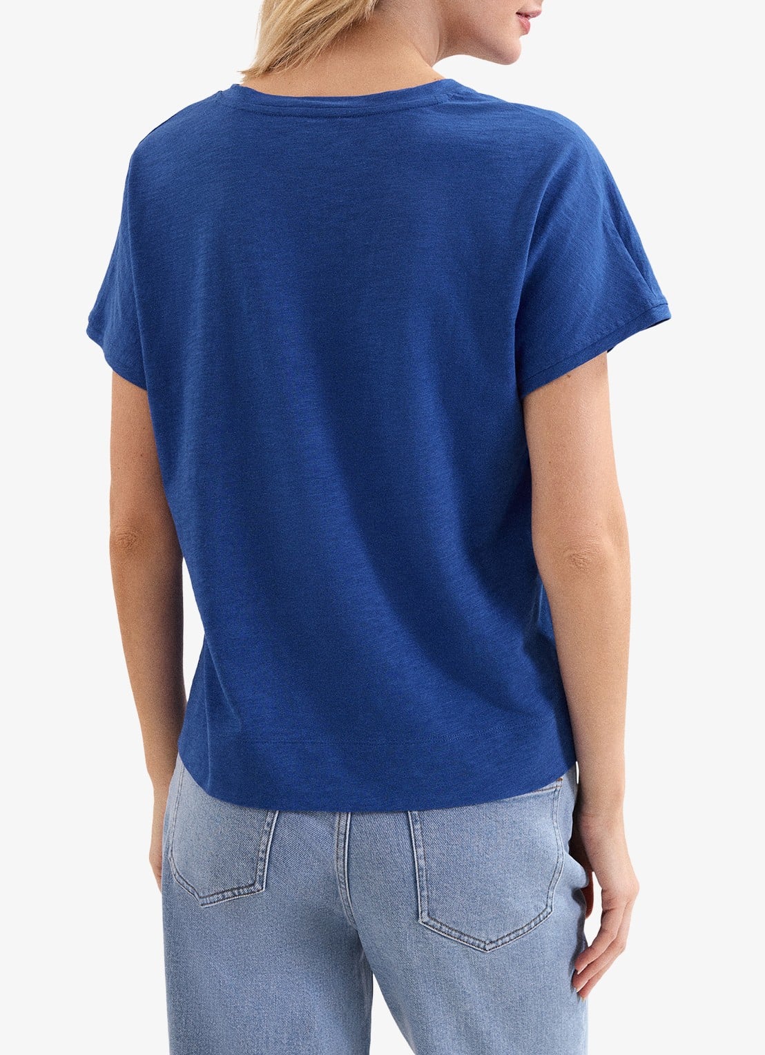 Phase Eight Saphiya t-shirt van katoen - achterkant kobaltblauw