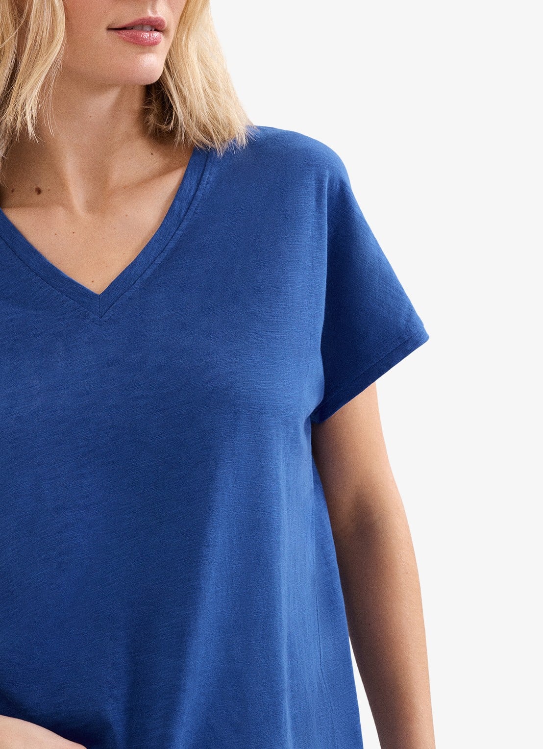 Phase Eight Saphiya t-shirt van katoen - detail 3 kobaltblauw