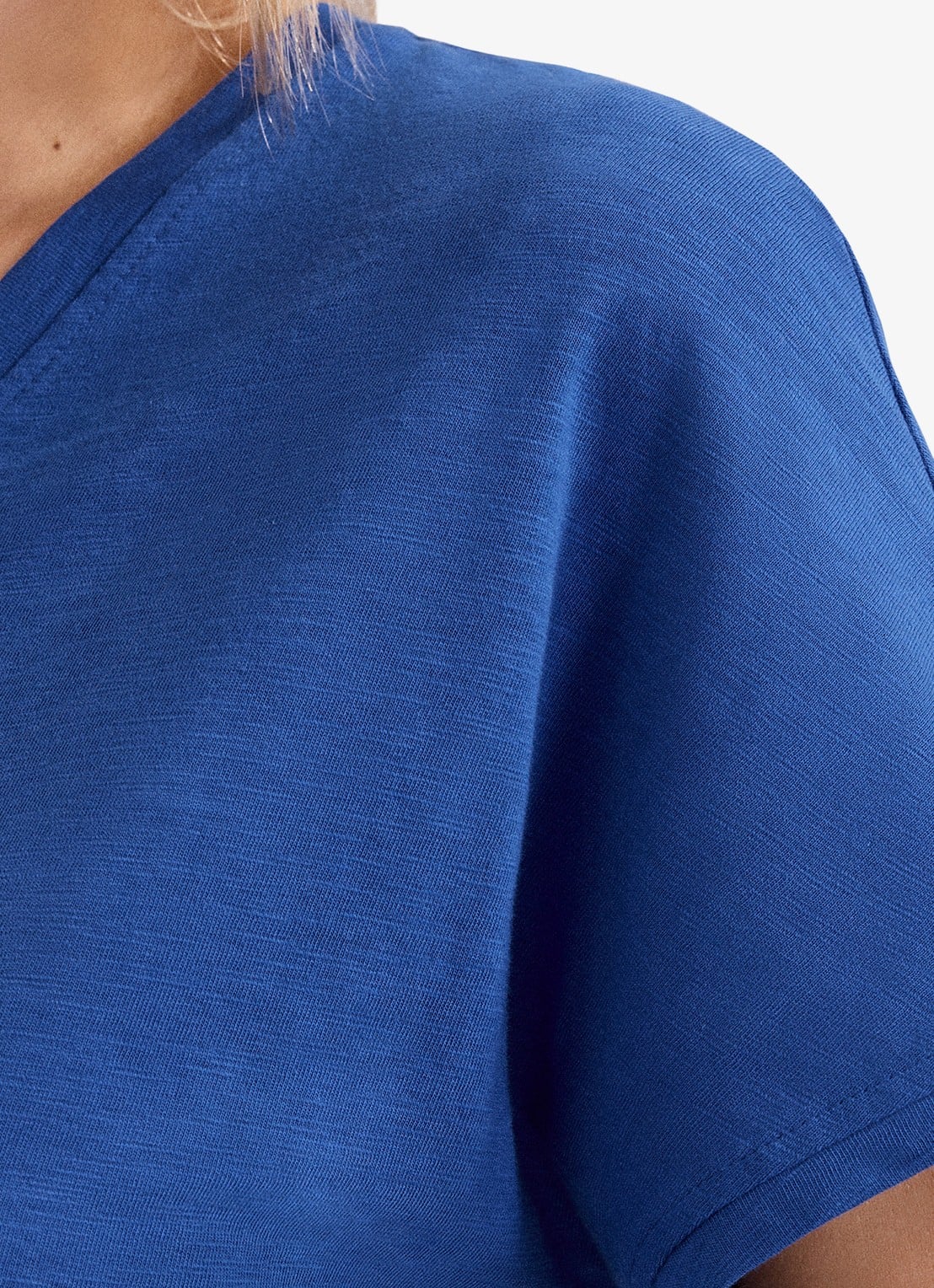 Phase Eight Saphiya t-shirt van katoen - detail 4 kobaltblauw
