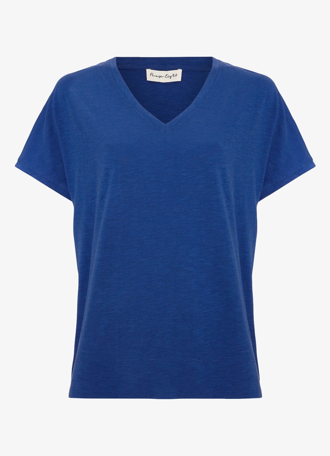 Phase Eight Saphiya t-shirt van katoen - voorkant 6 kobaltblauw