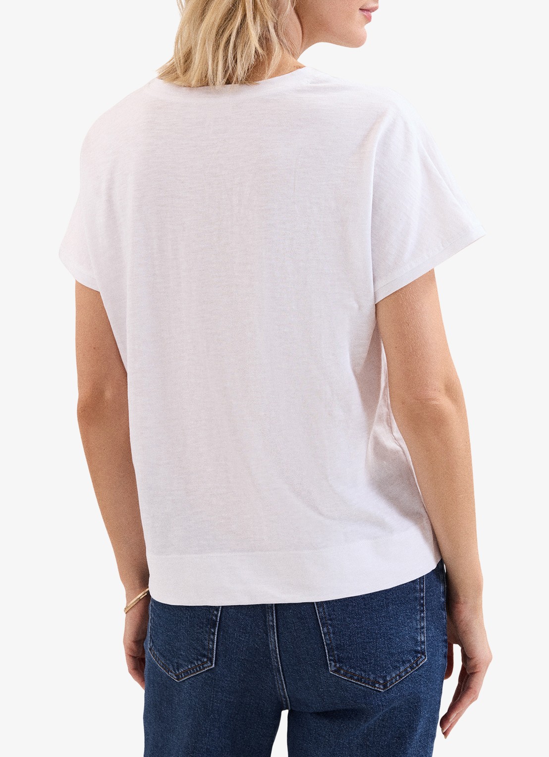 Phase Eight Saphiya t-shirt van katoen - achterkant 8 wit