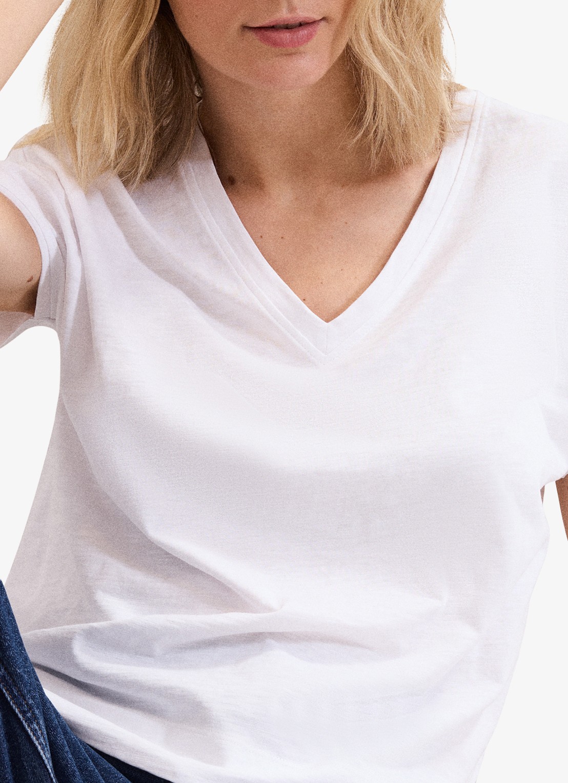 Phase Eight Saphiya t-shirt van katoen - detail 4 wit