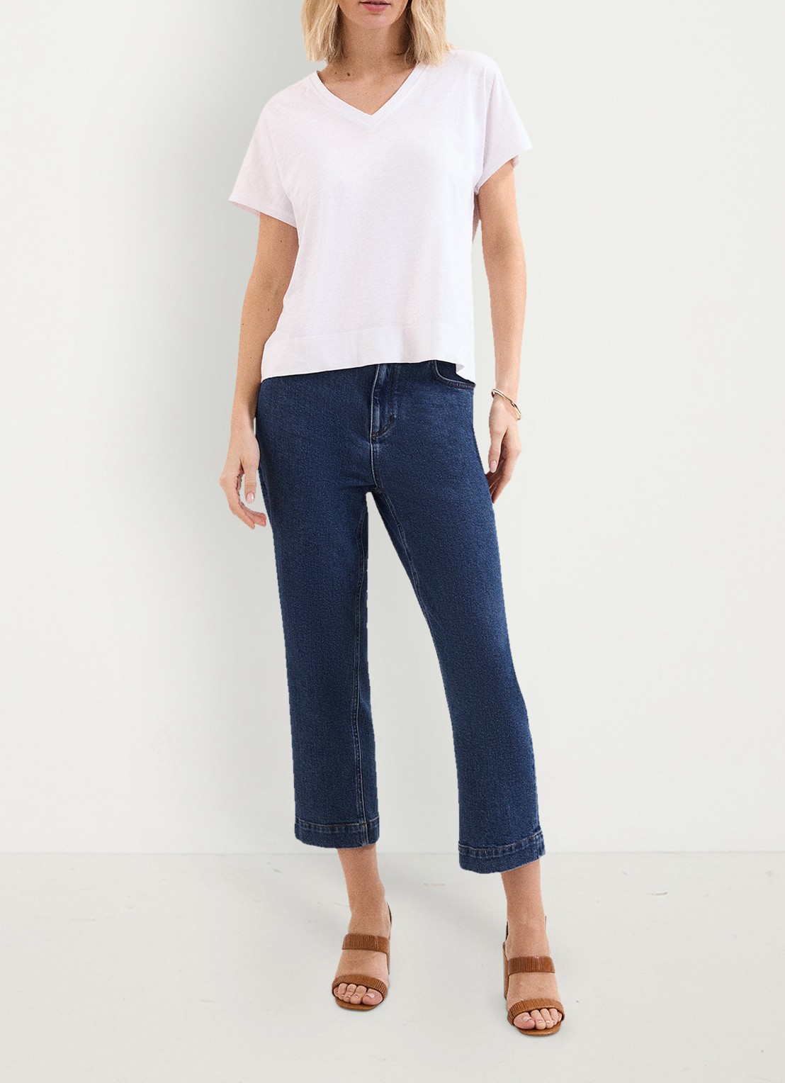 Phase Eight Saphiya t-shirt van katoen - voorkant 7 wit