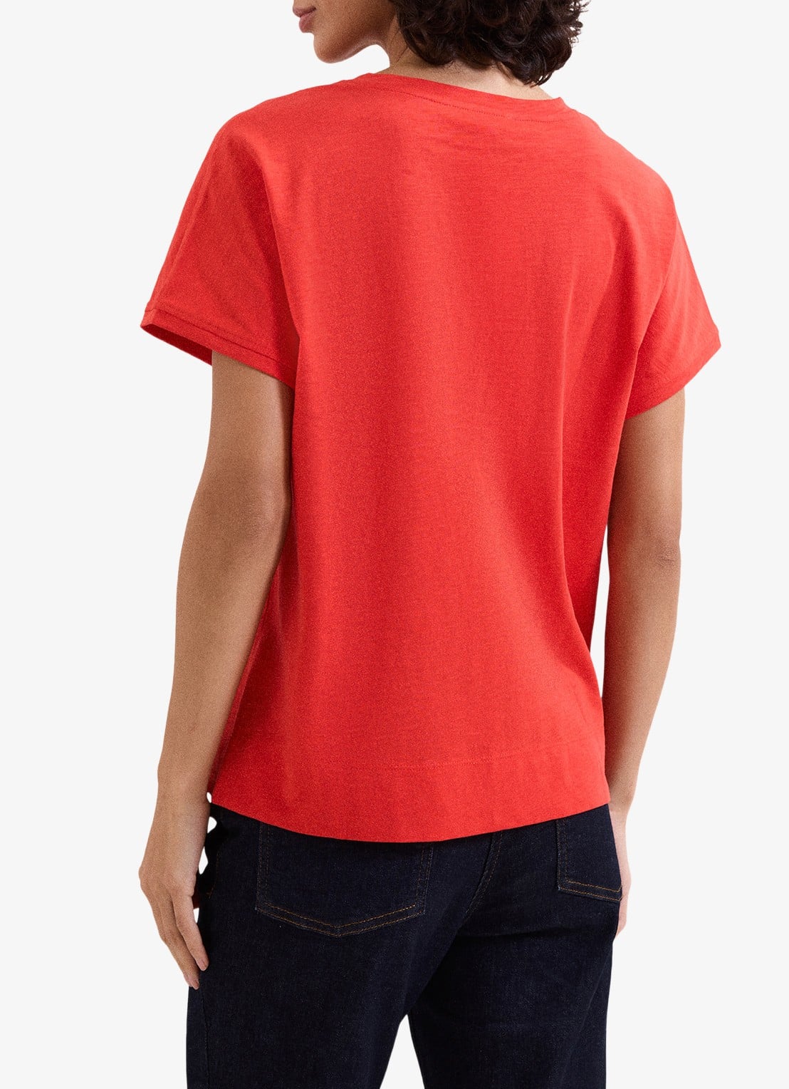 Phase Eight Saphiya t-shirt van katoen - achterkant koraal