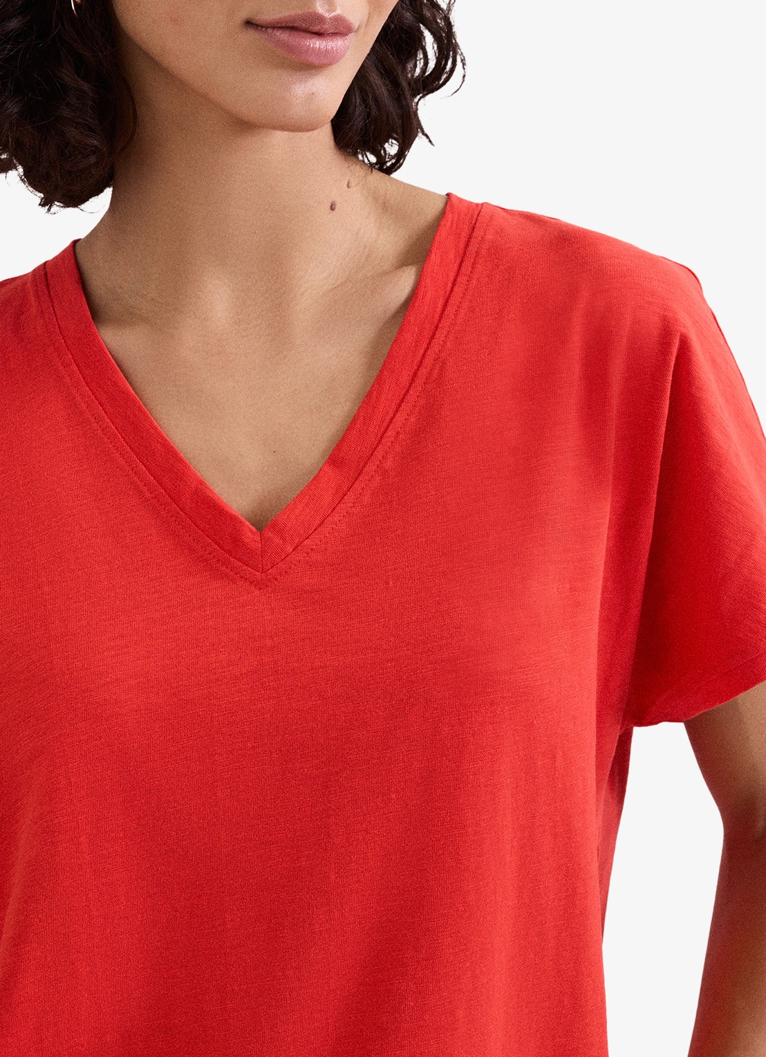 Phase Eight Saphiya t-shirt van katoen - detail 3 koraal