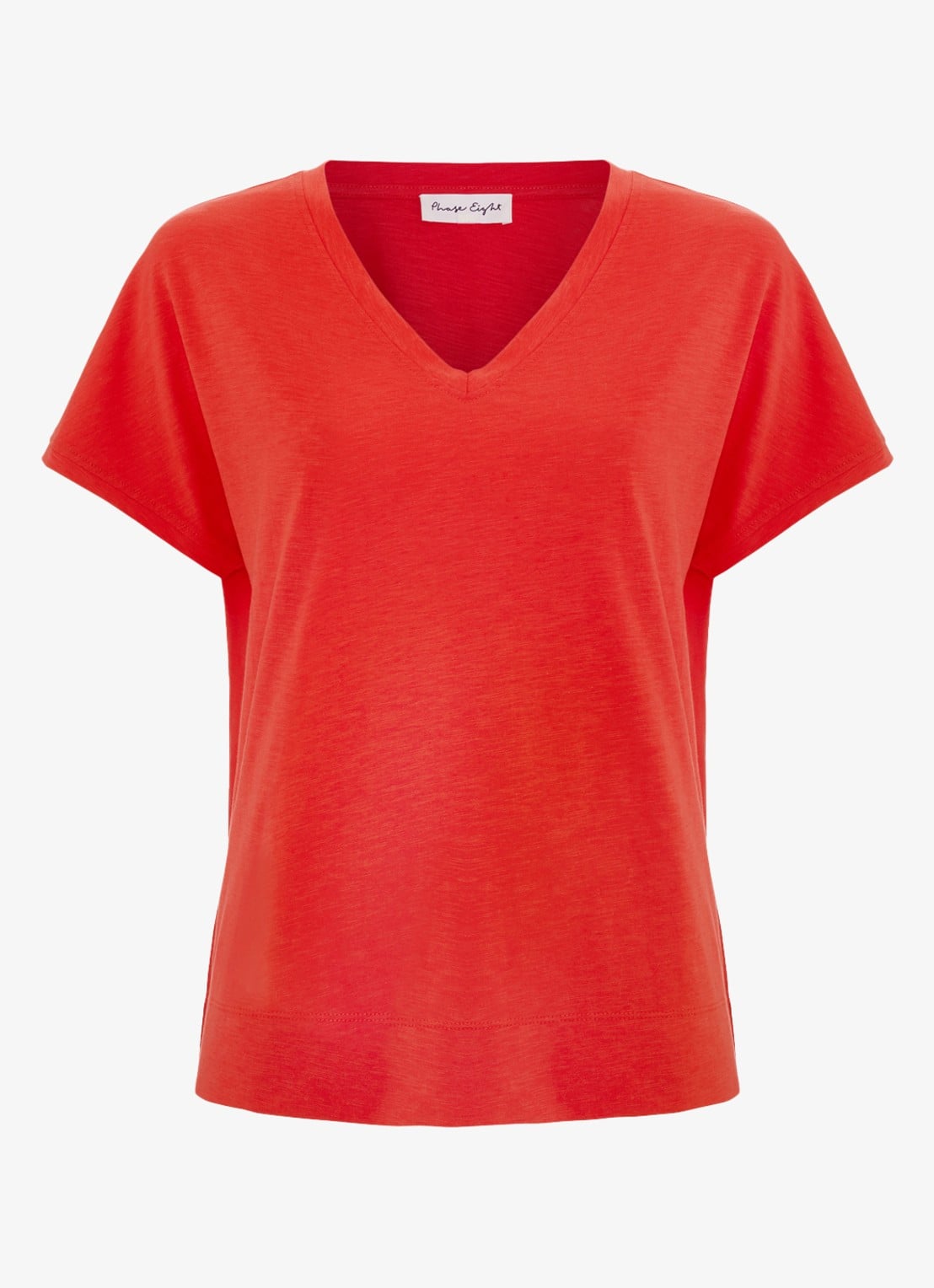 Phase Eight Saphiya t-shirt van katoen - voorkant 7 koraal