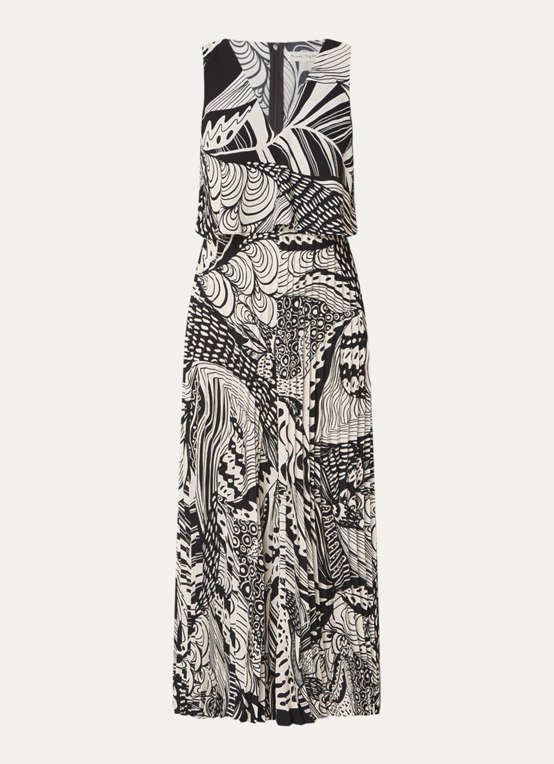 Phase Eight Saskia wide fit jumpsuit met print - voorkant 4 zwart
