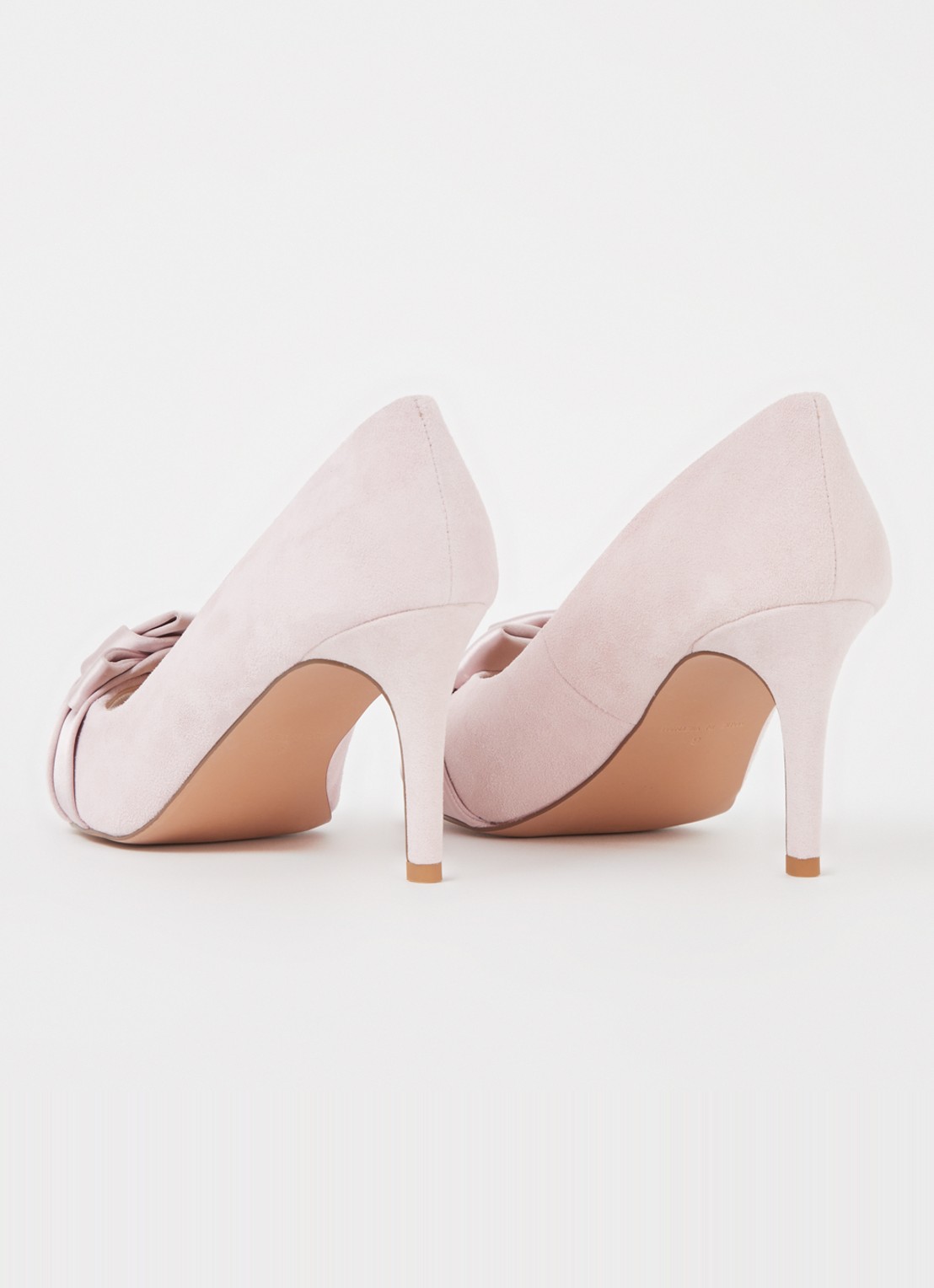 Phase Eight Satin Twist pump van suède - achterkant 4 lichtroze