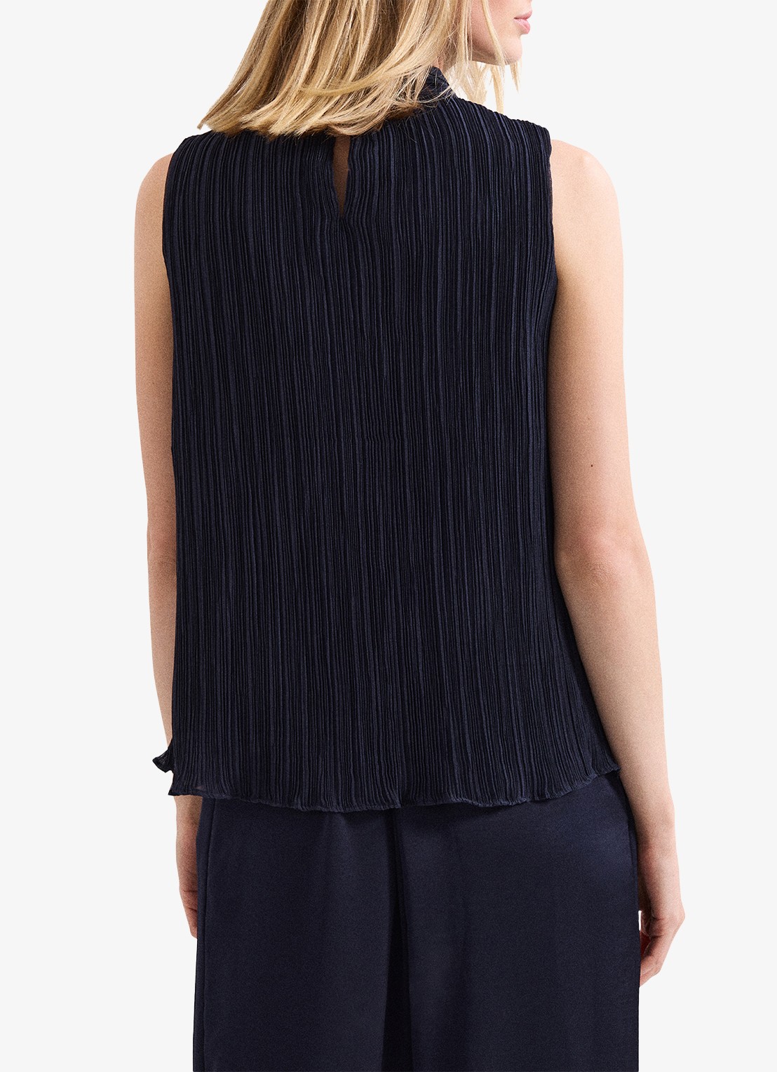 Phase Eight Senga top met plissé - achterkant donkerblauw