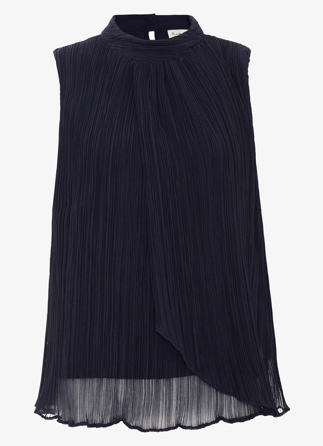 Phase Eight Senga top met plissé - voorkant 7 donkerblauw