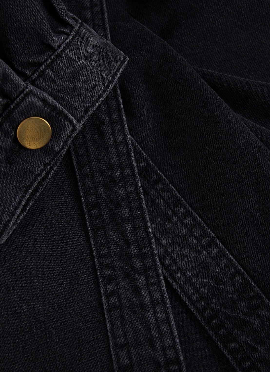 Phase Eight Senita midi wikeljurk van denim met gekleurde wassing - detail 6 donkergrijs