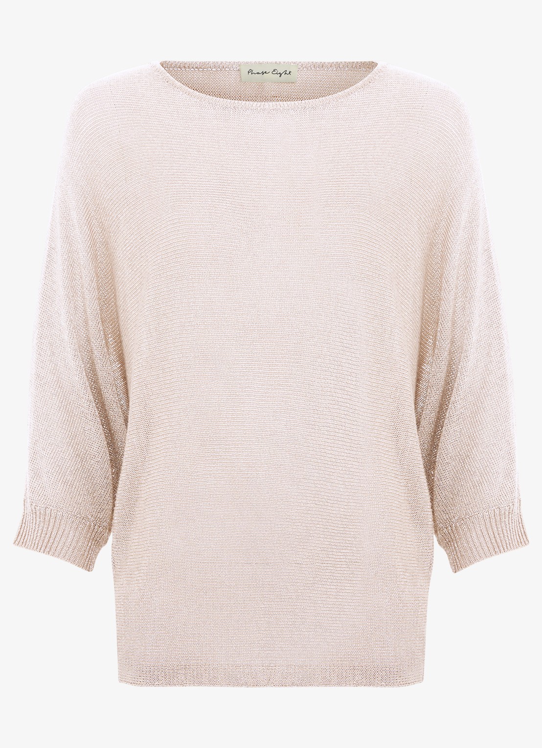 Phase Eight Sequin fijngebreide trui met lurex - voorkant creme