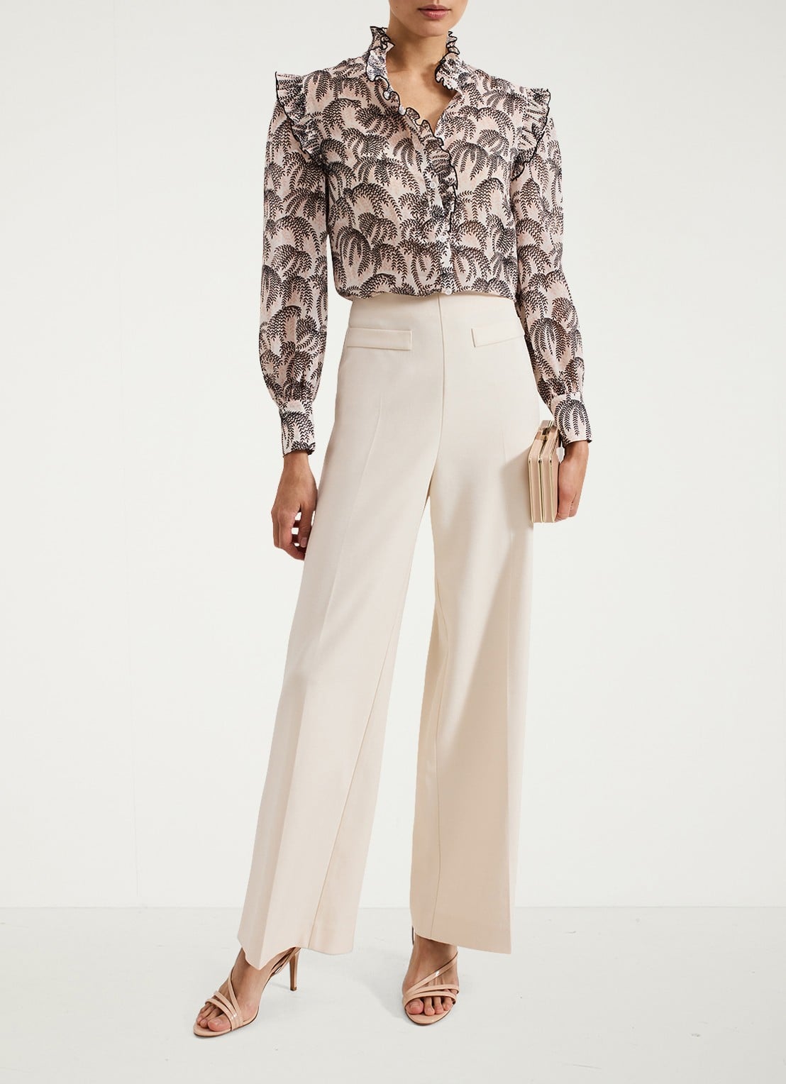 Phase Eight Serena blouse met bladprint - detail 6 creme