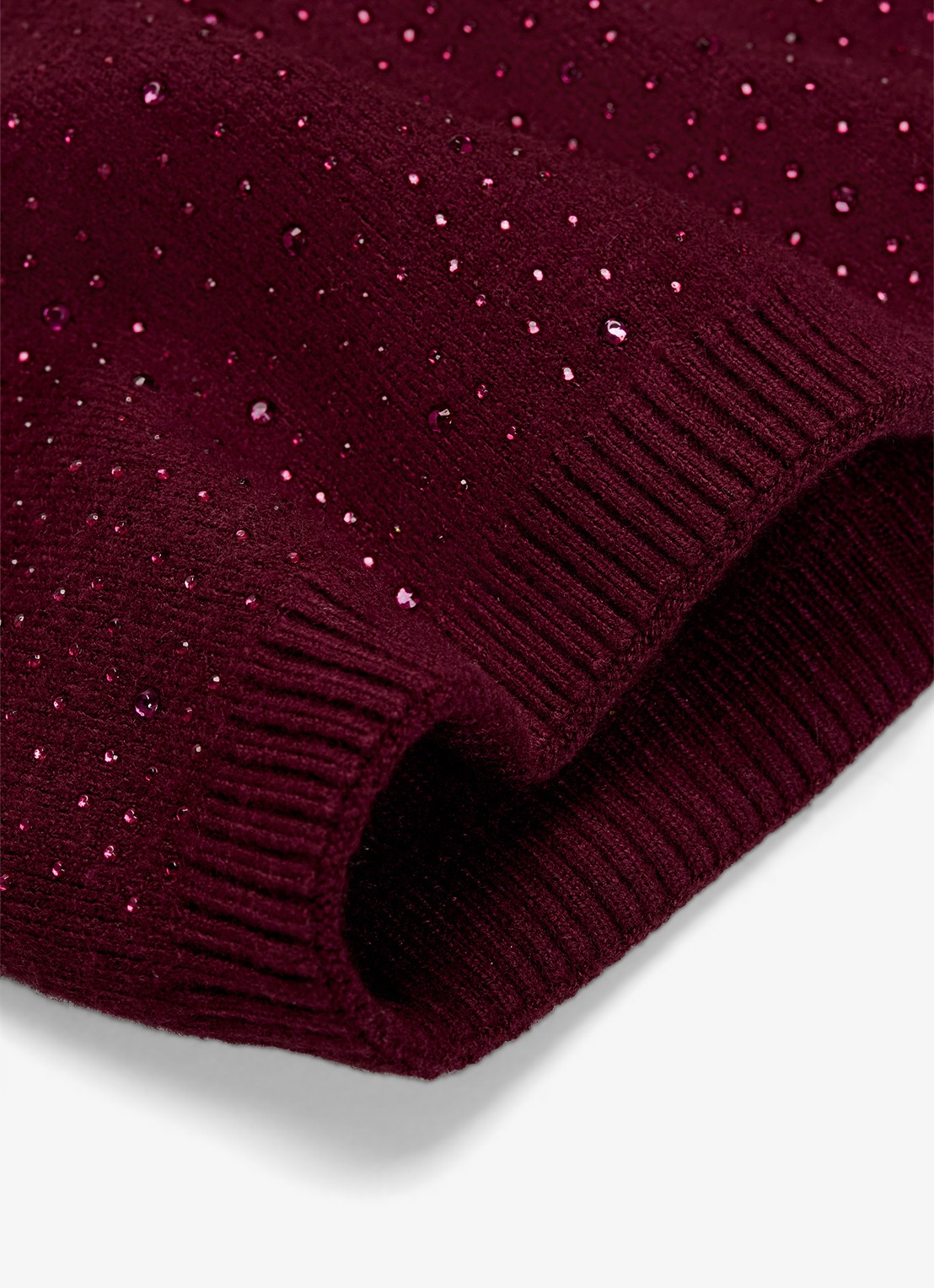 Phase Eight Set van sjaal en muts met strass 2-delig - detail 2 bordeauxrood