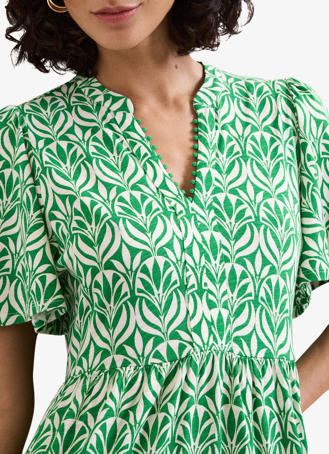 Phase Eight Shakira midi jurk met grafische print - detail 5 groen