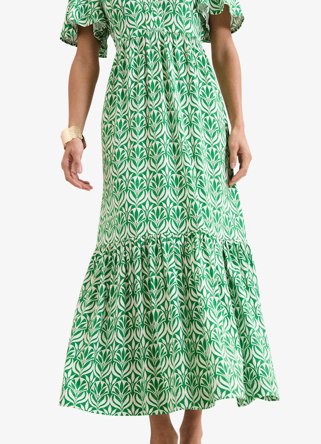 Phase Eight Shakira midi jurk met grafische print - detail 6 groen