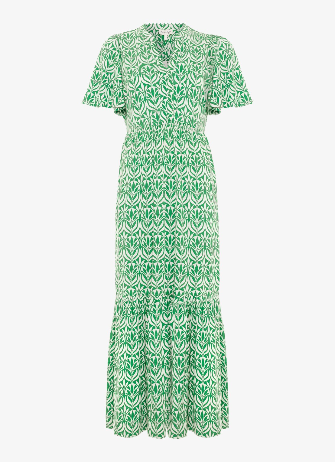 Phase Eight Shakira midi jurk met grafische print - voorkant 2 groen