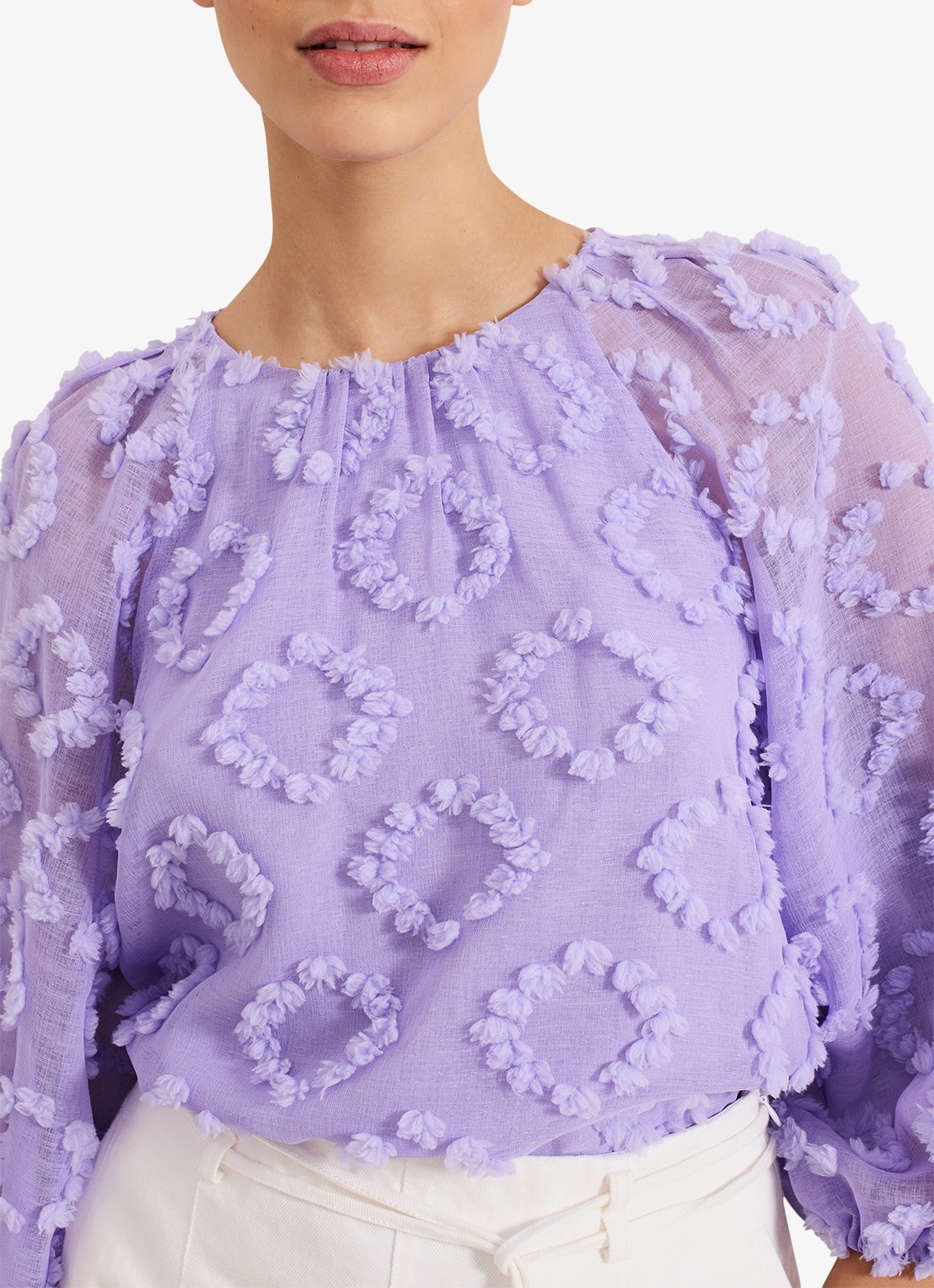 Phase Eight Shayla tuniek met structuur - detail paars