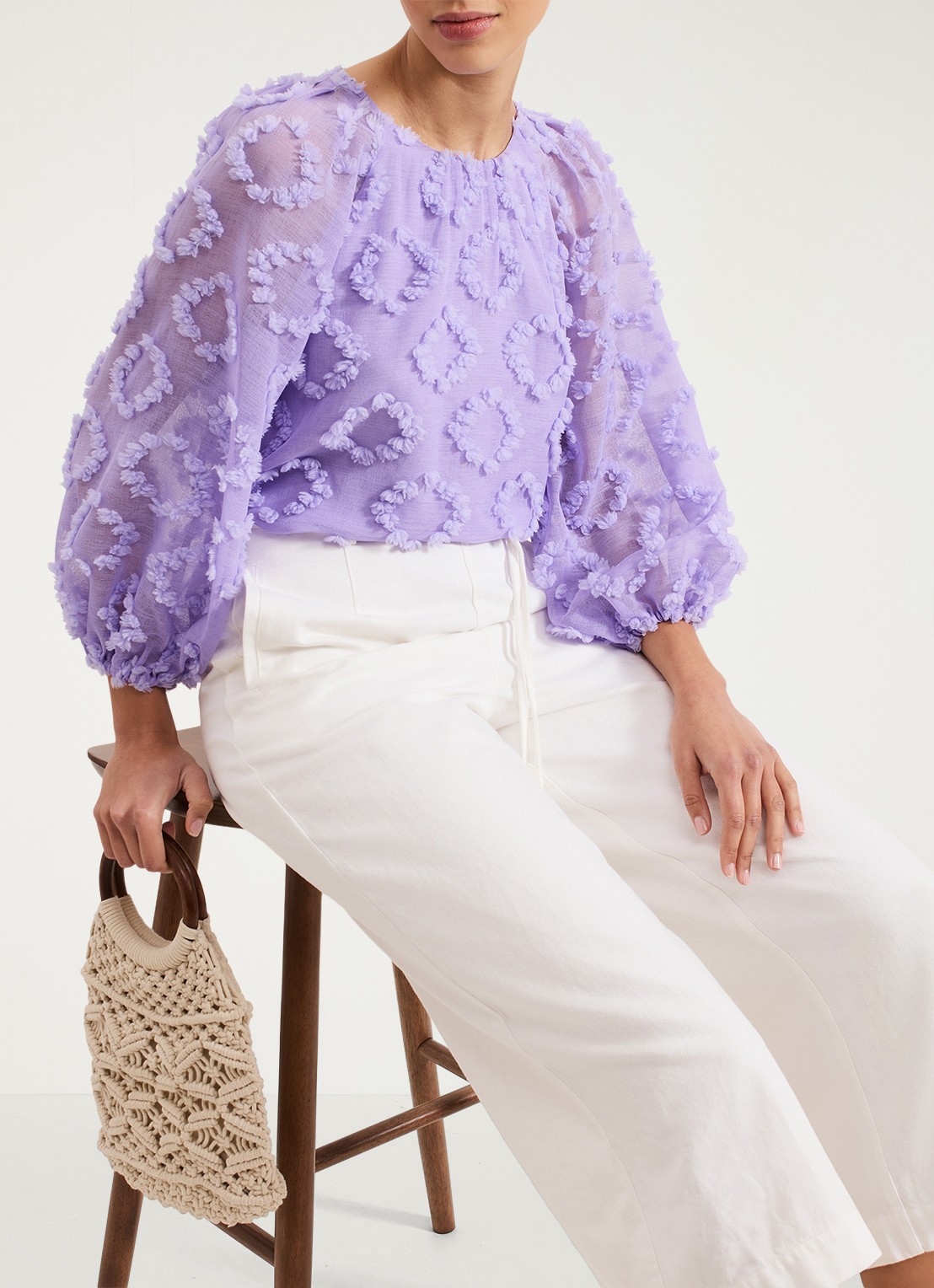 Phase Eight Shayla tuniek met structuur - detail 2 paars