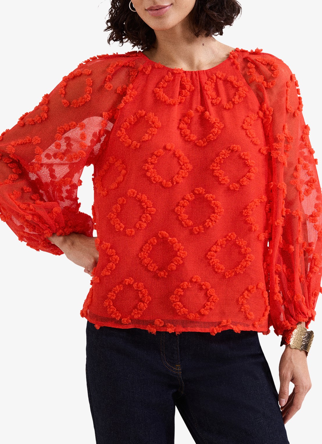 Phase Eight Shayla tuniek met structuur - detail 2 rood