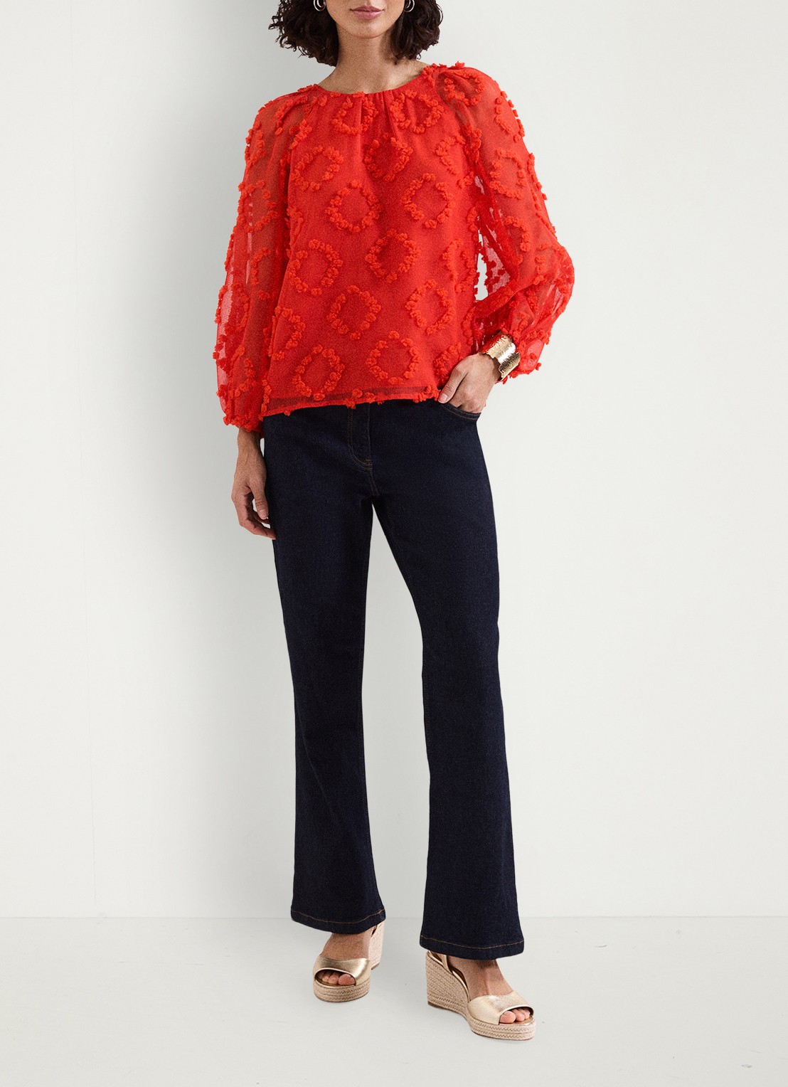 Phase Eight Shayla tuniek met structuur - voorkant 7 rood