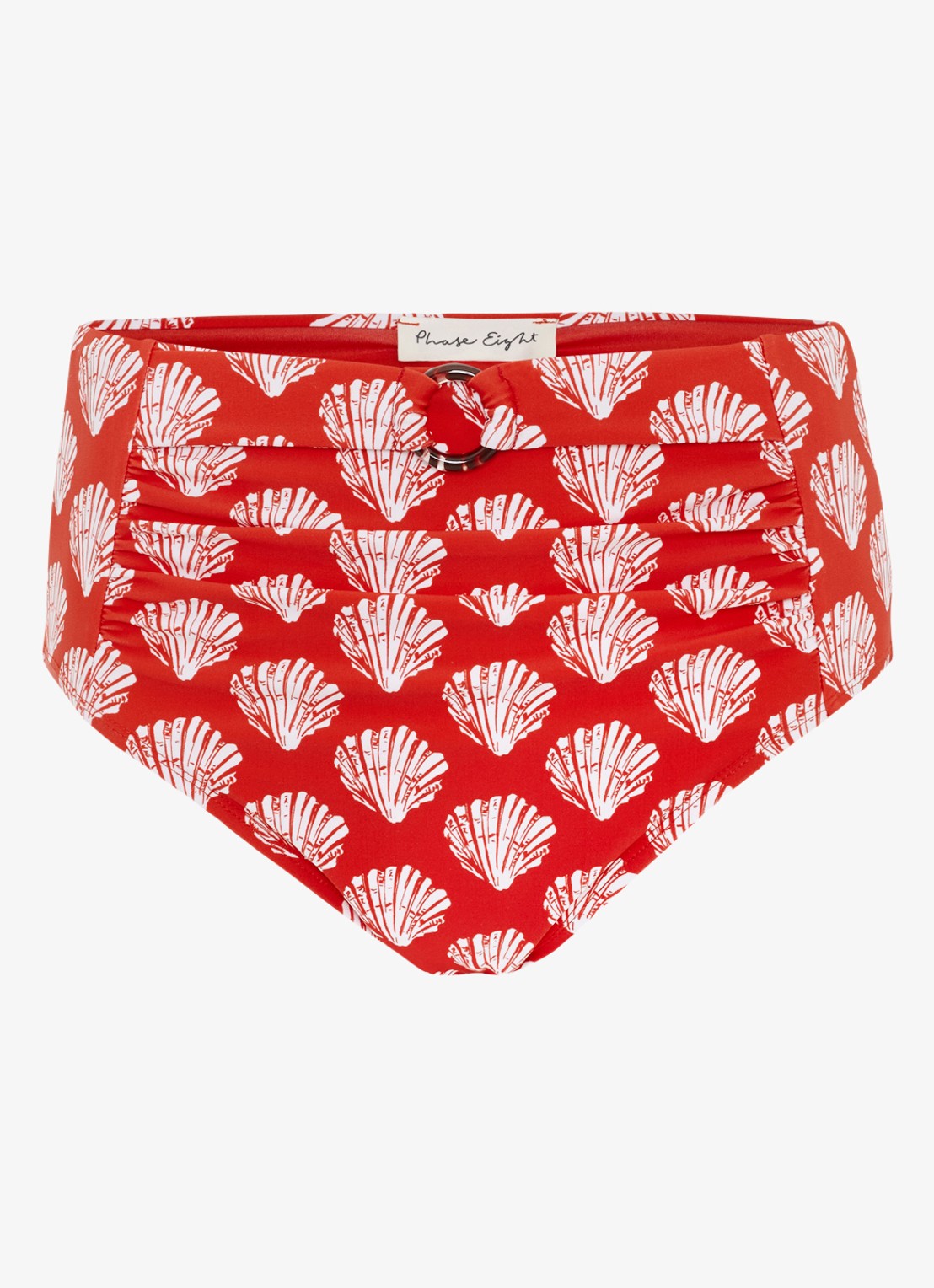Phase Eight Shell high waisted bikinislip met print - voorkant 2 rood