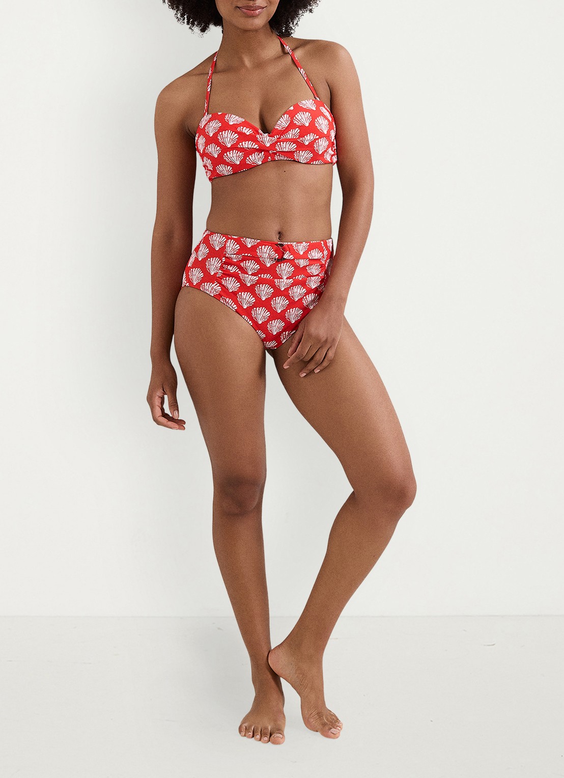 Phase Eight Shell high waisted bikinislip met print - voorkant 3 rood