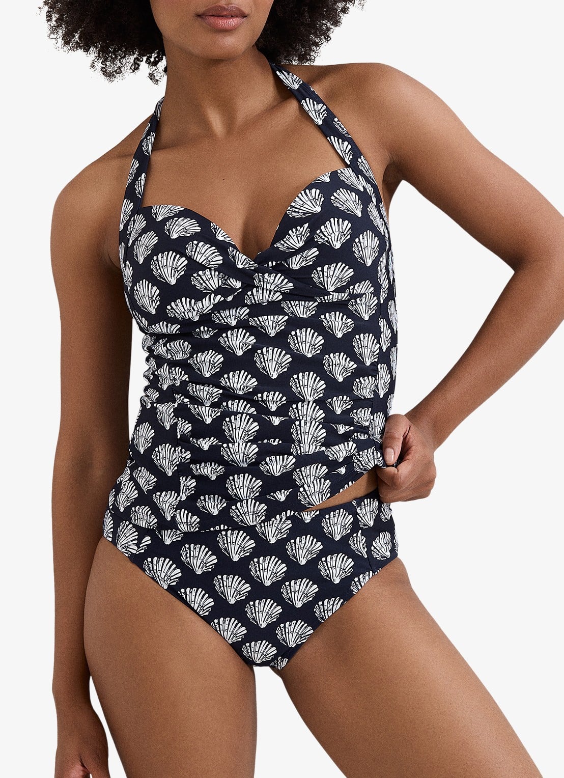 Phase Eight Shell tankini met print - detail 2 donkerblauw
