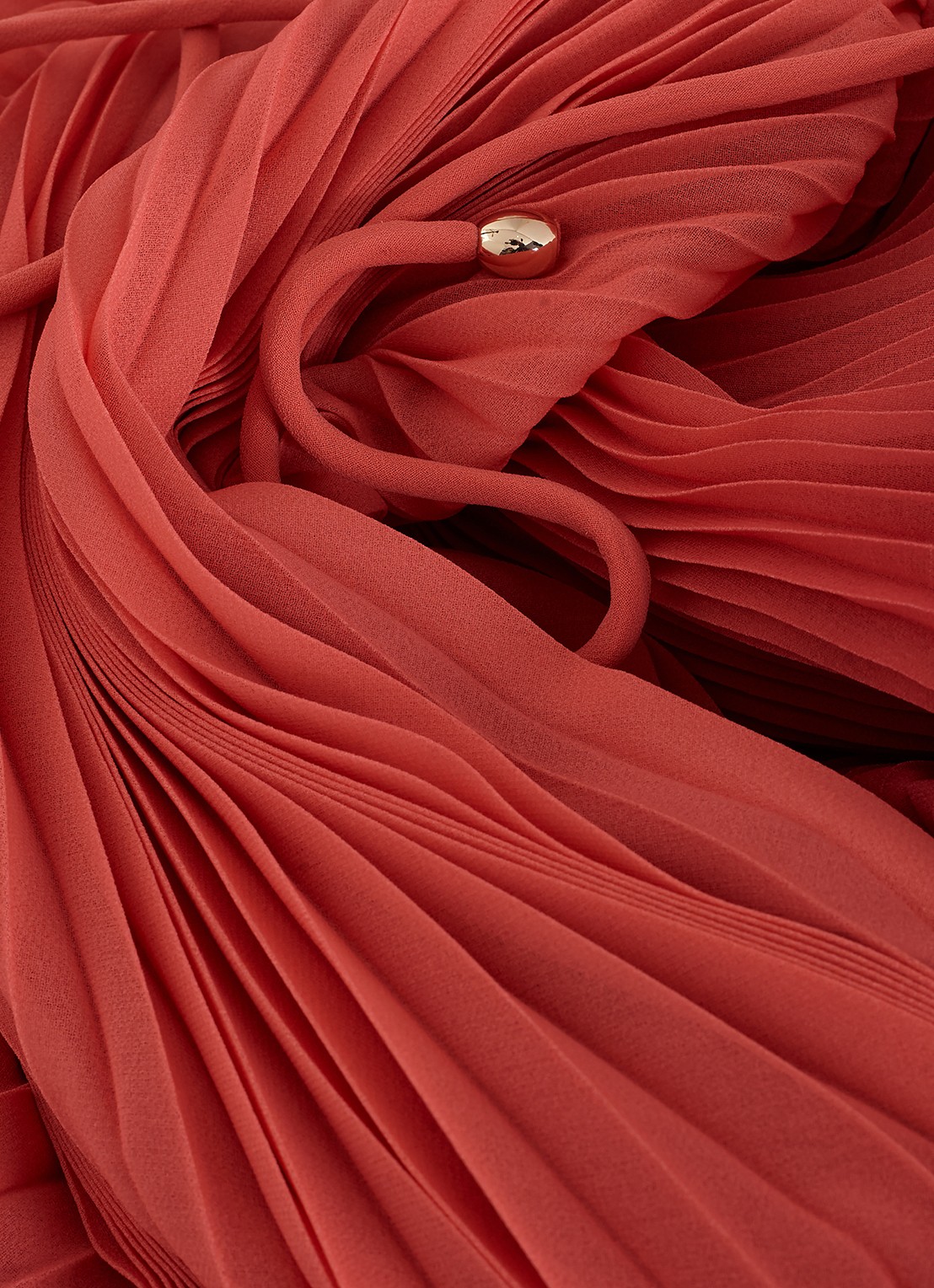 Phase Eight Simara midi jurk met strikceintuur - detail 8 oranjerood