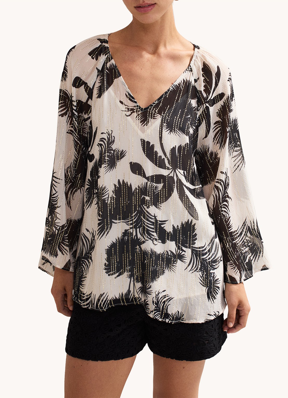 Phase Eight Simi tuniek met print en strass - detail zwart