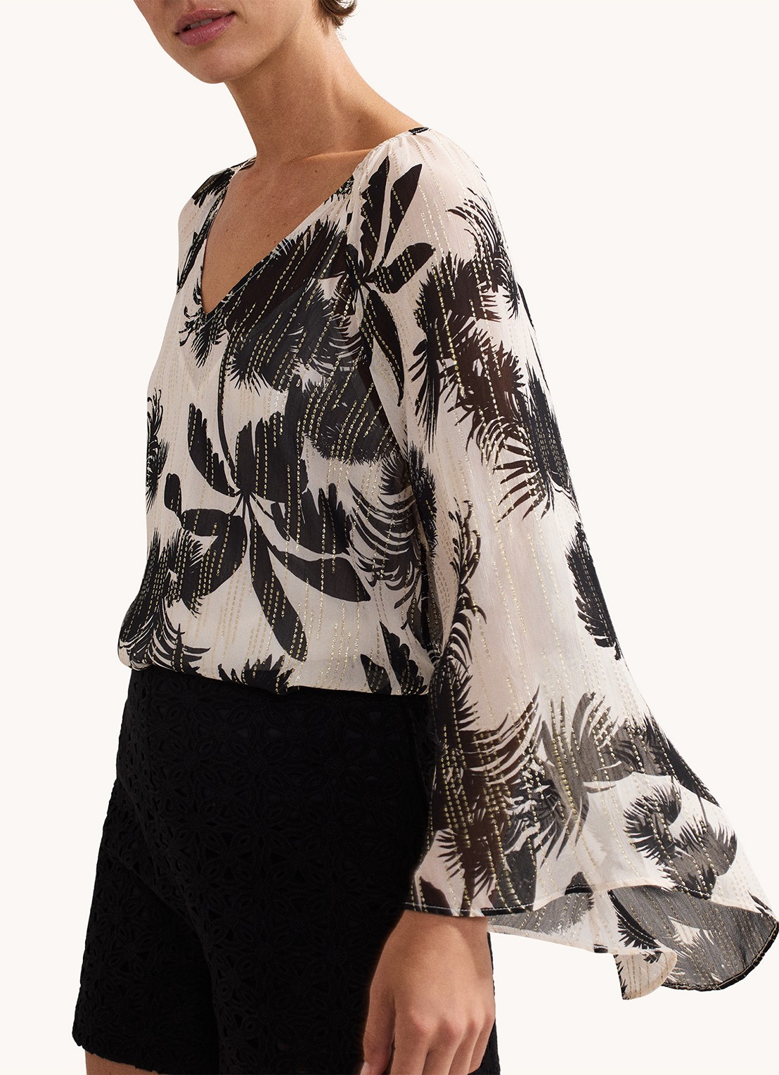 Phase Eight Simi tuniek met print en strass - detail 2 zwart