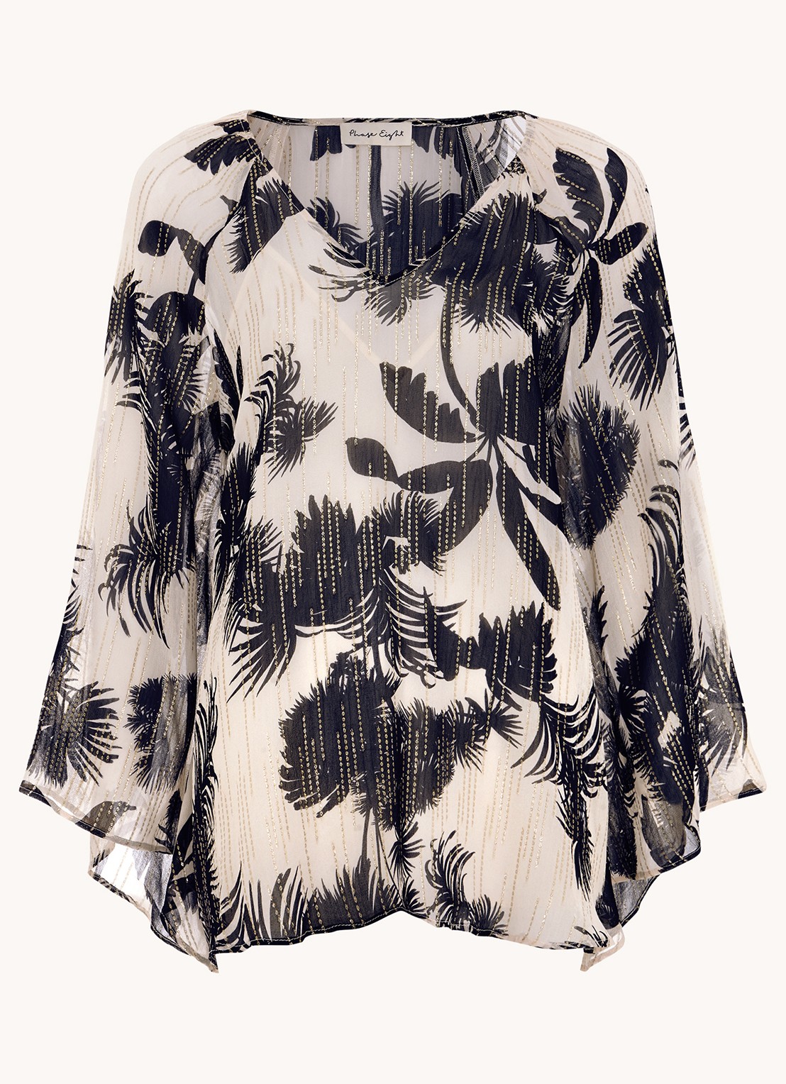 Phase Eight Simi tuniek met print en strass - voorkant 5 zwart
