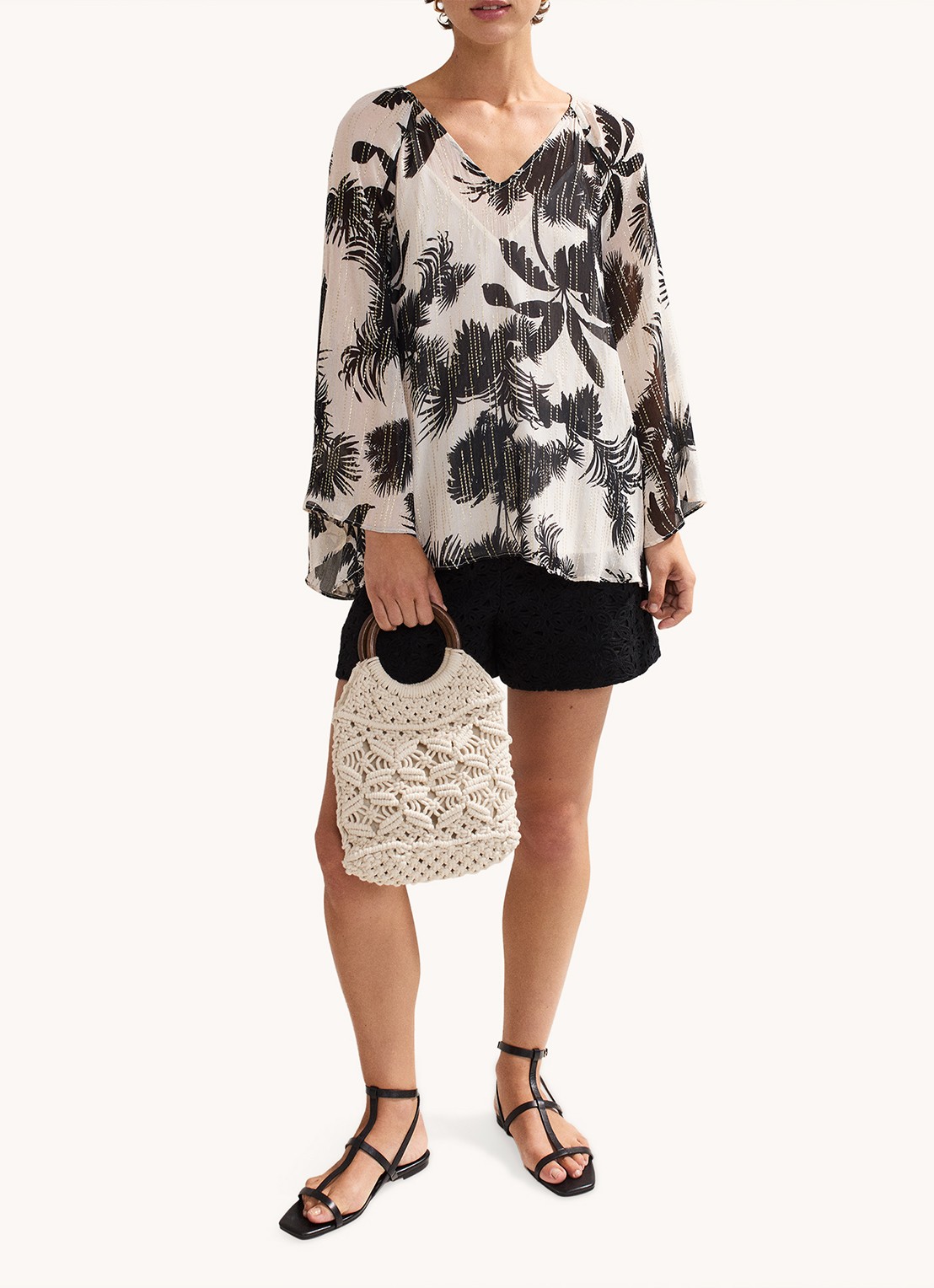 Phase Eight Simi tuniek met print en strass - voorkant 6 zwart