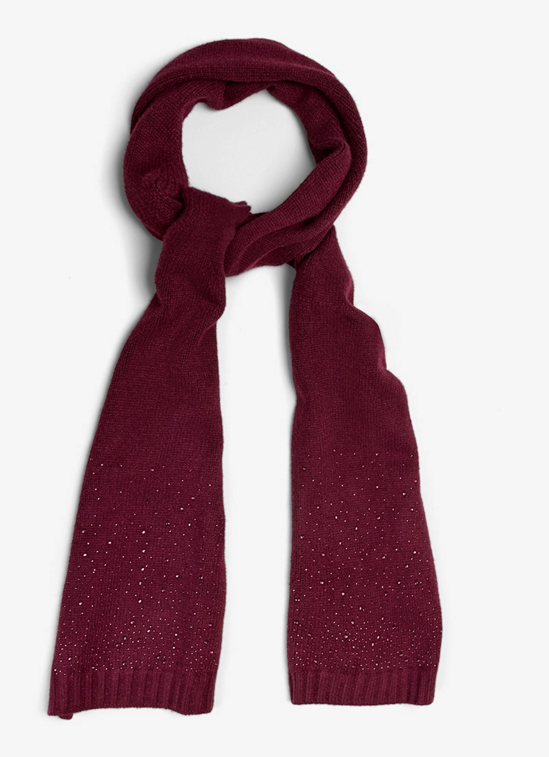 Phase Eight Sjaal met strass - voorkant bordeauxrood