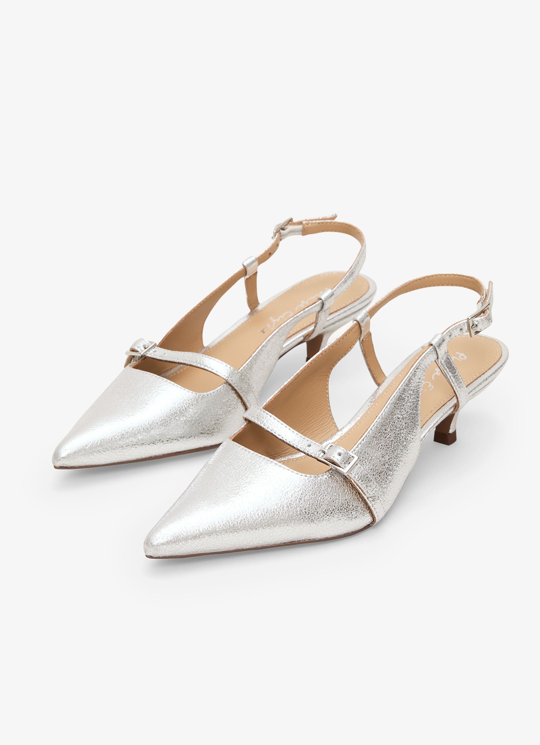 Phase Eight Slingback van geitenleer - detail 4 zilver