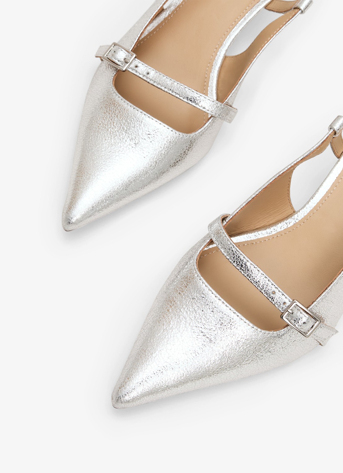 Phase Eight Slingback van geitenleer - detail 5 zilver