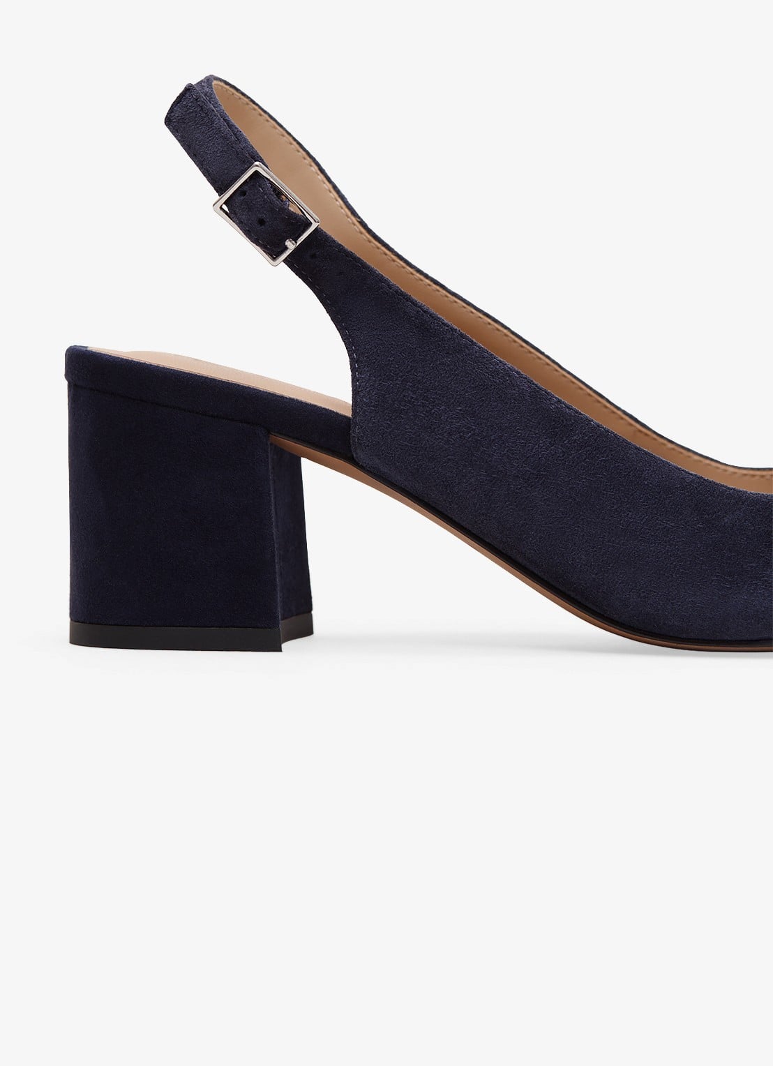 Phase Eight Slingback van geitensuède met strass  - detail 5 donkerblauw