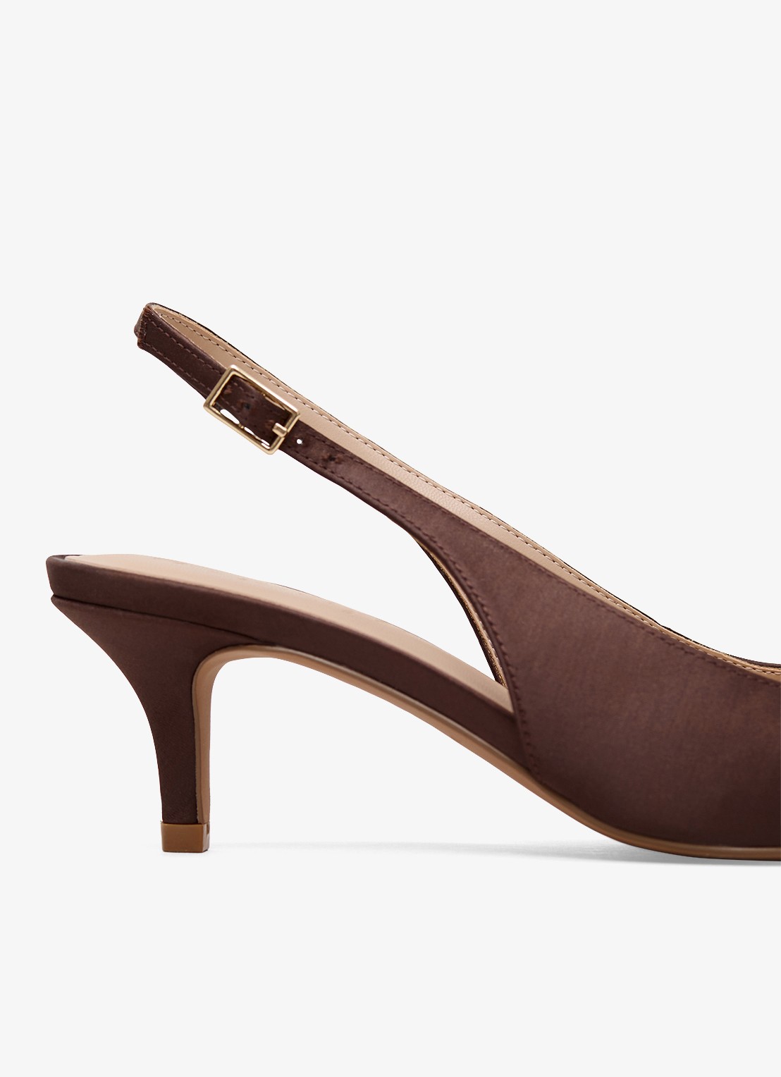 Phase Eight Slingback van satijn - detail 4 bruin