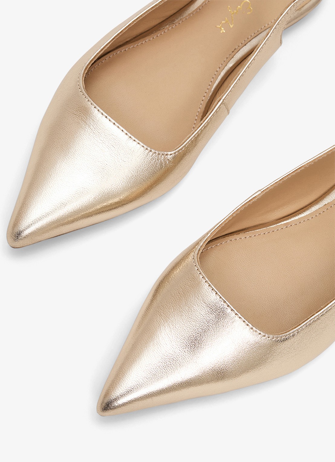 Phase Eight Slingback van schapenleer - detail 6 goud