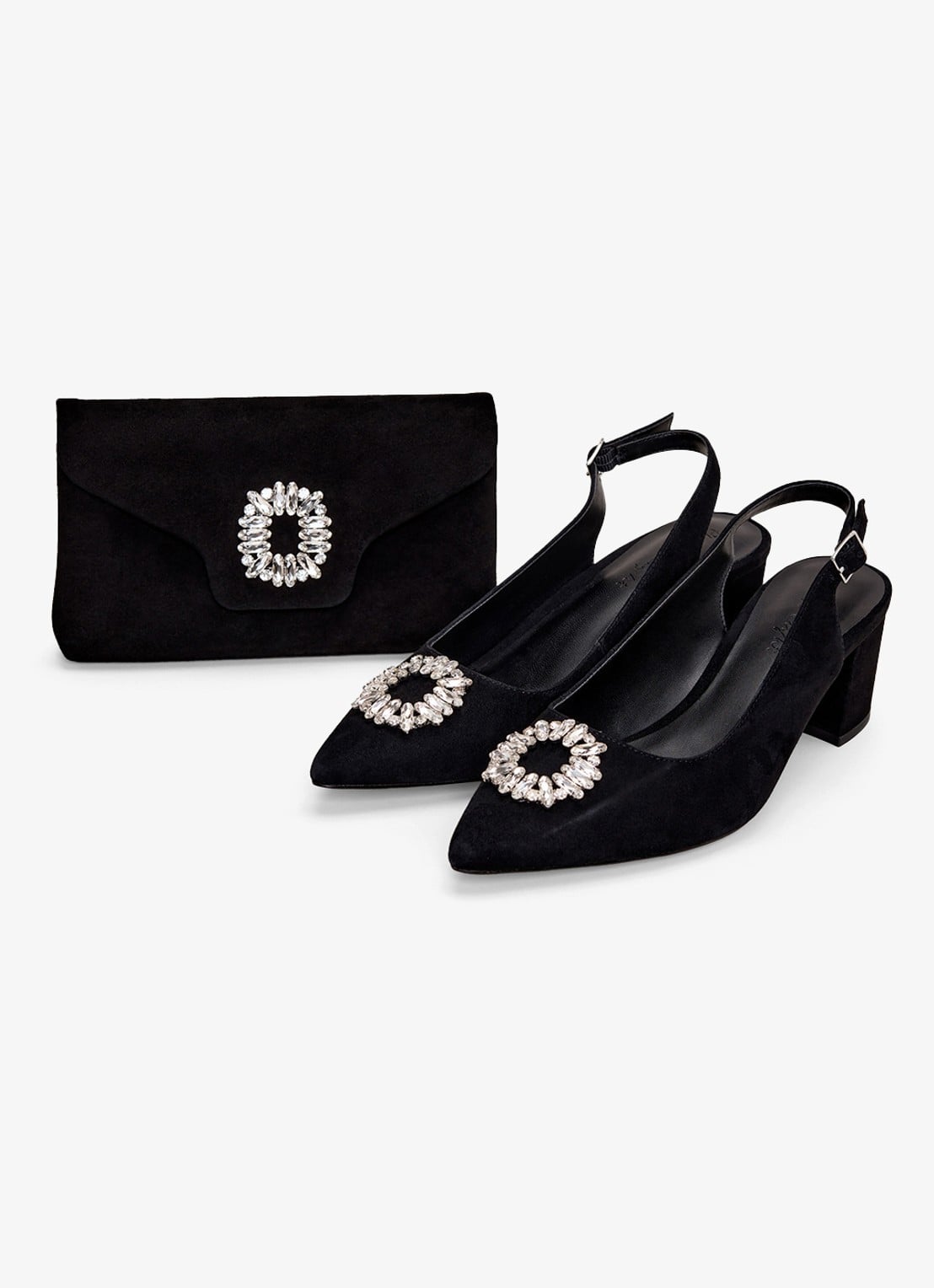 Phase Eight Slingback van suède met strass - detail 6 zwart