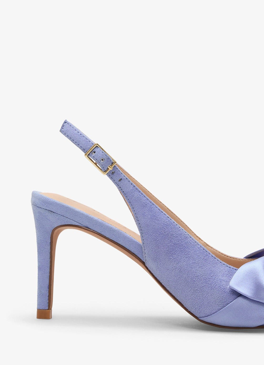 Phase Eight Slingback van suède - detail staalblauw