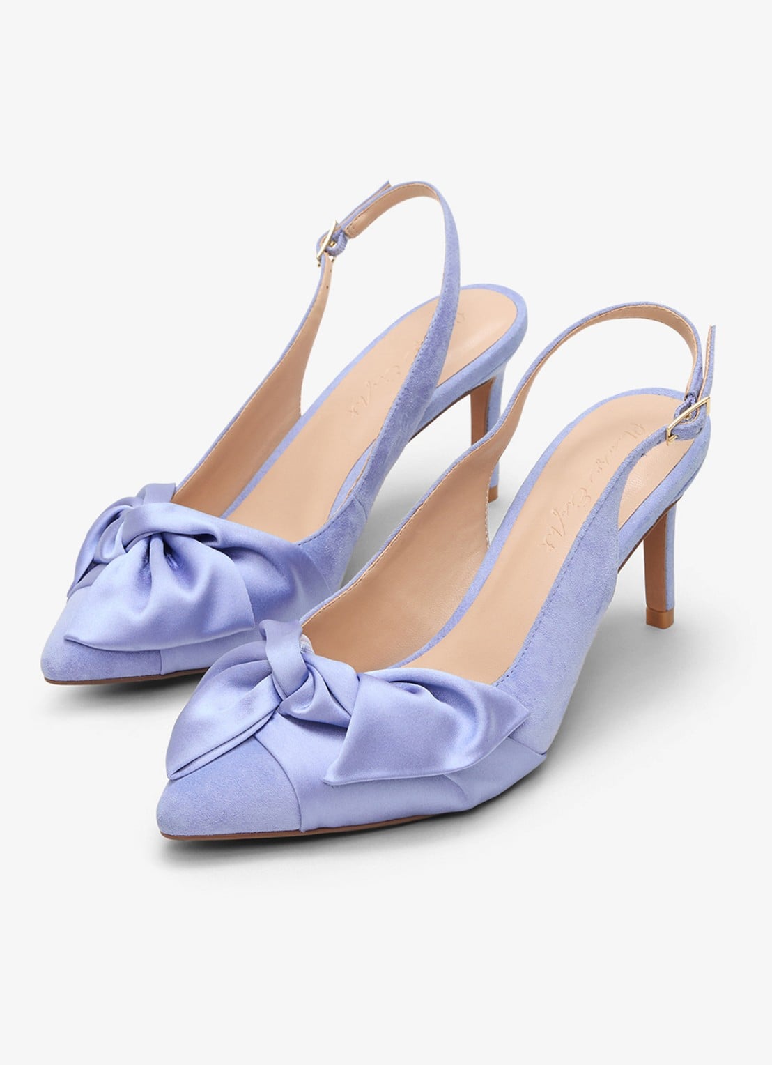 Phase Eight Slingback van suède - detail 2 staalblauw
